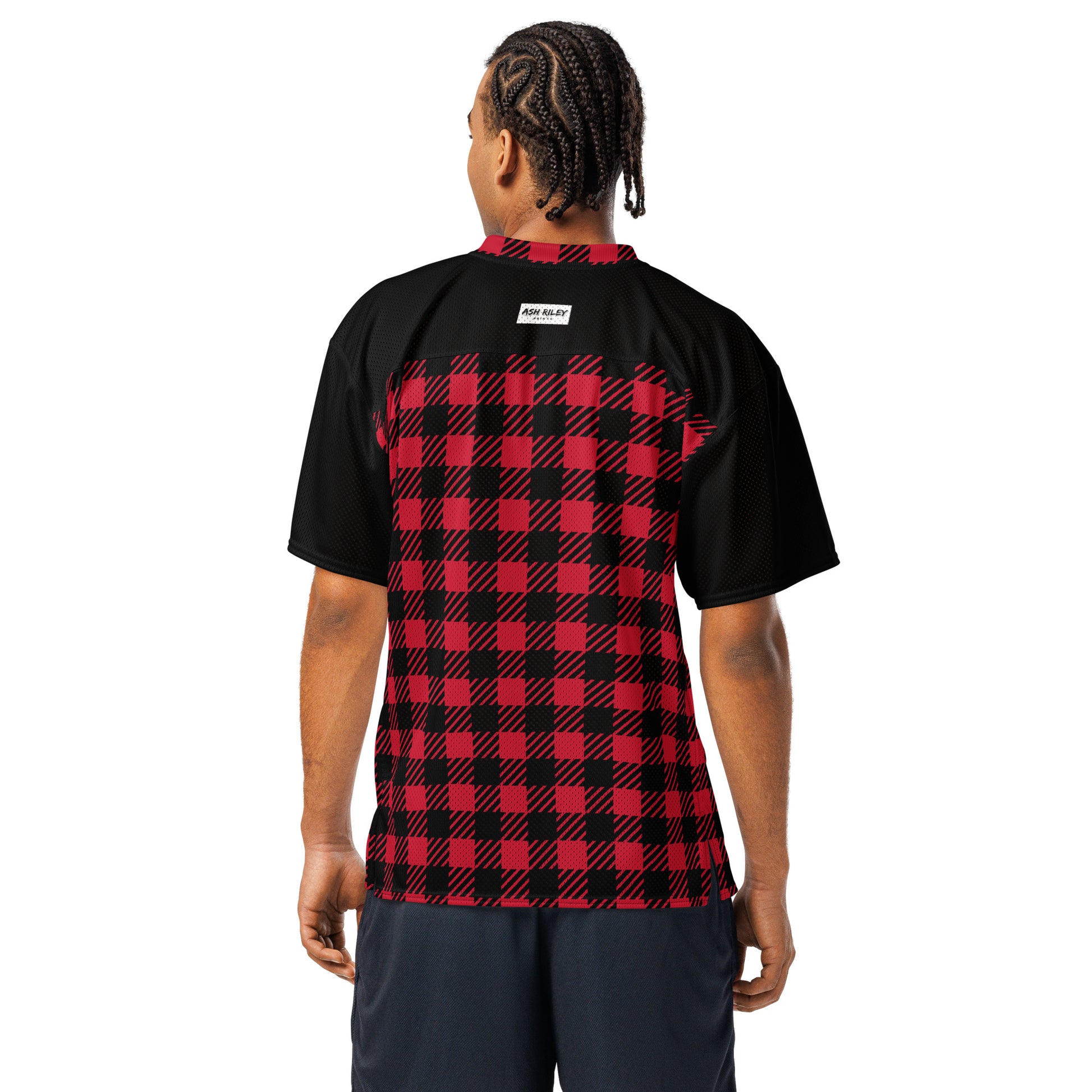 PLAID Red American football jersey - ASHRILEYPRINTS