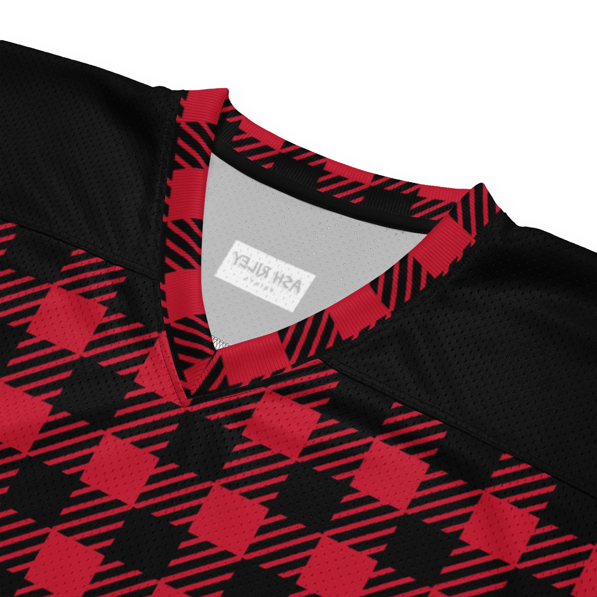 PLAID Red American football jersey - ASHRILEYPRINTS