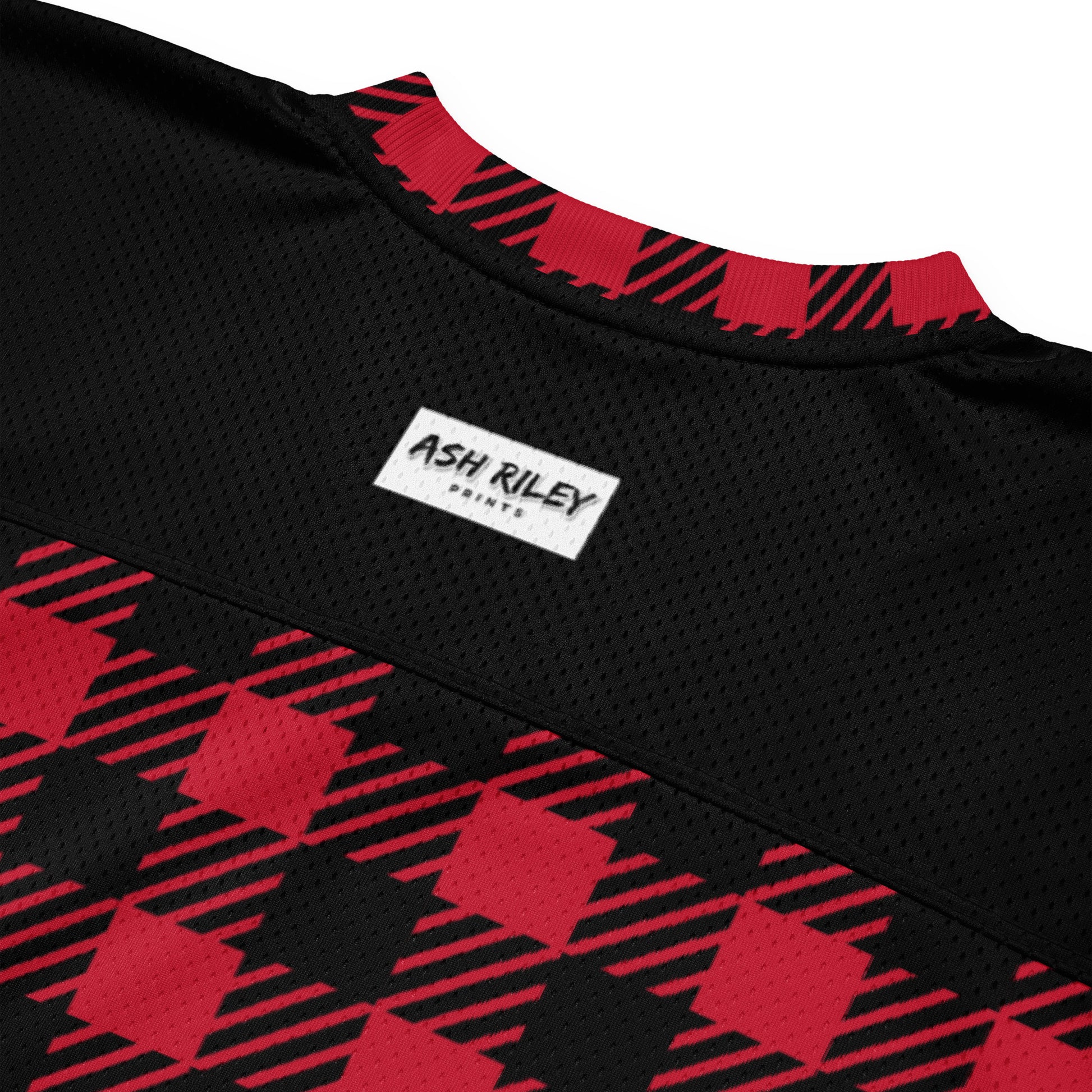 PLAID Red American football jersey - ASHRILEYPRINTS
