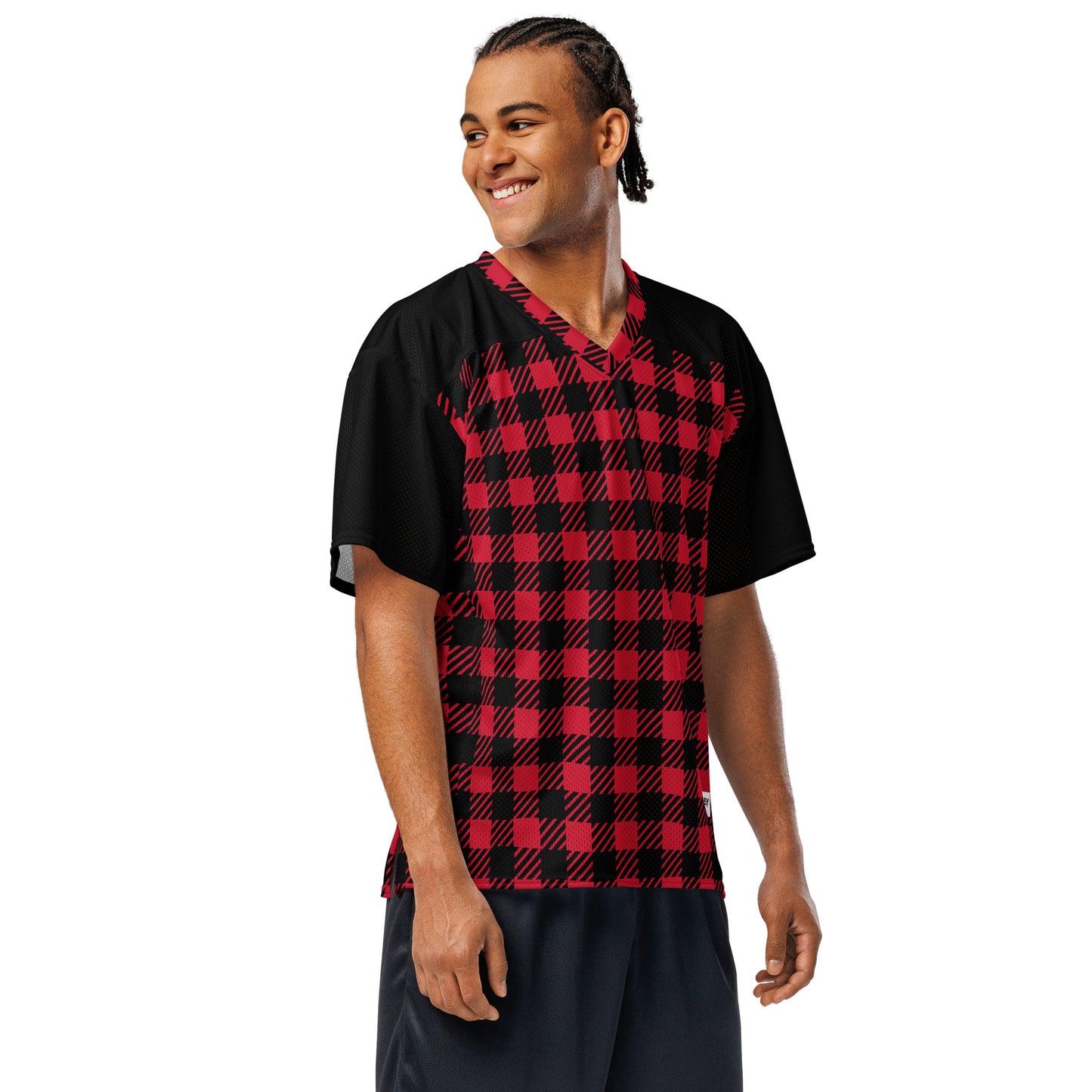 PLAID Red American football jersey - ASHRILEYPRINTS
