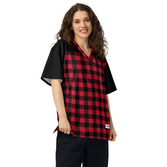 PLAID Red American football jersey - ASHRILEYPRINTS