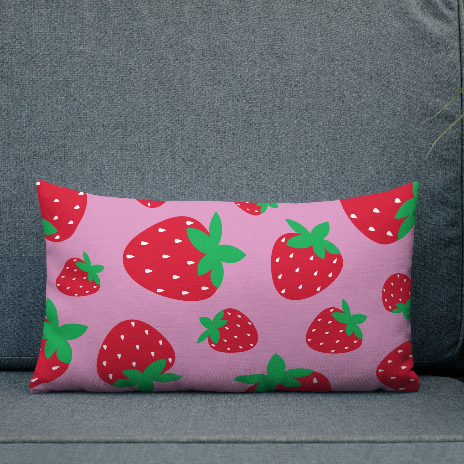 STRAWBERRY Pink Premium Pillow - ASHRILEYPRINTS