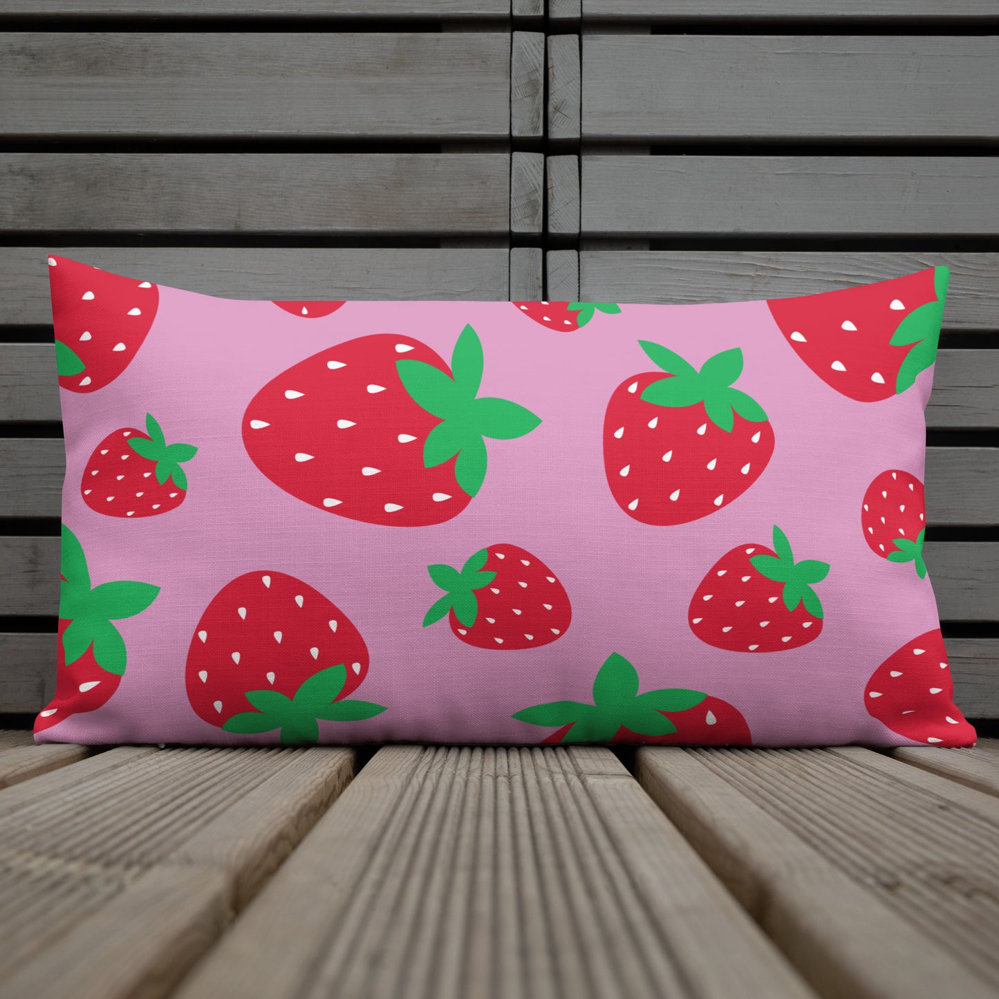 STRAWBERRY Pink Premium Pillow - ASHRILEYPRINTS