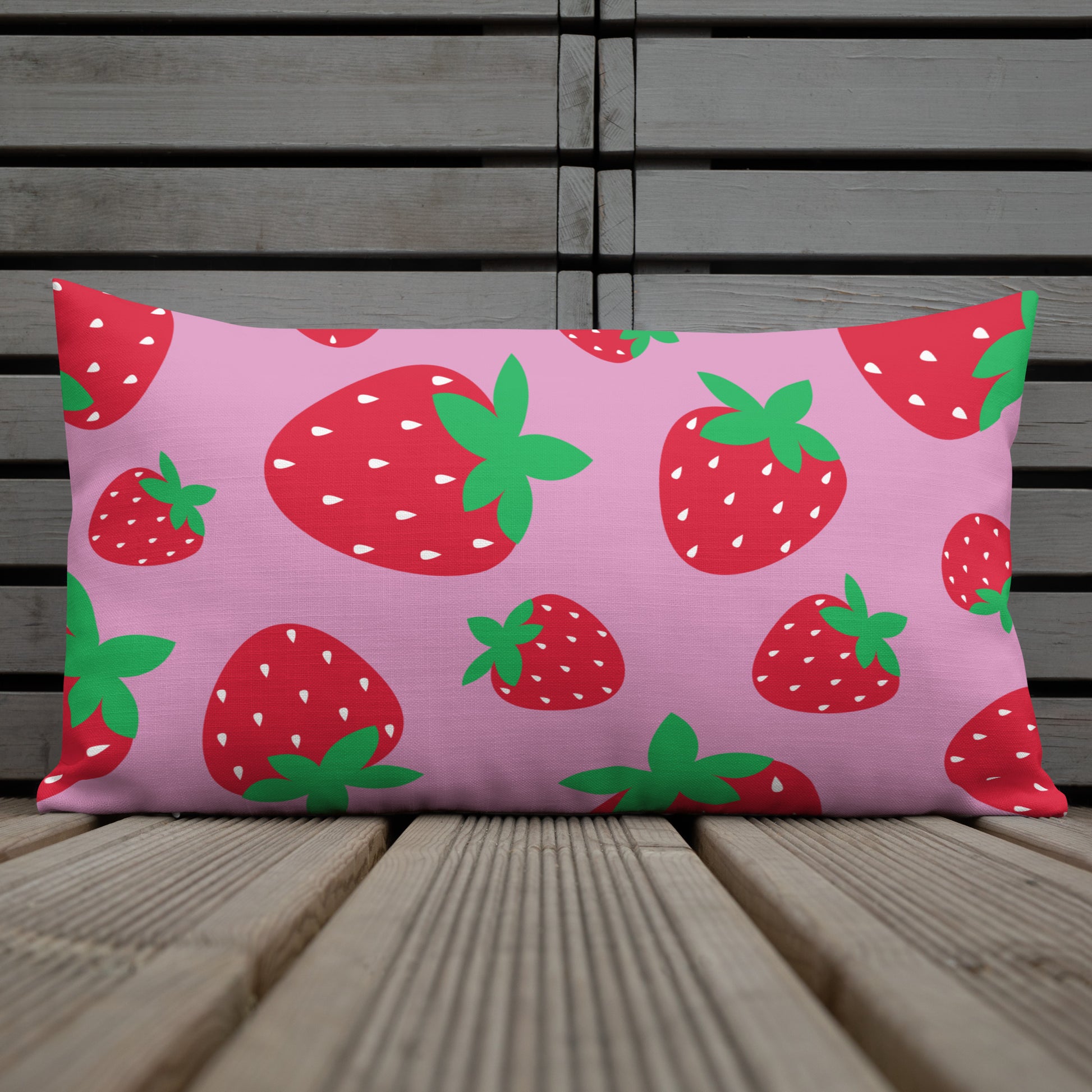STRAWBERRY Pink Premium Pillow - ASHRILEYPRINTS