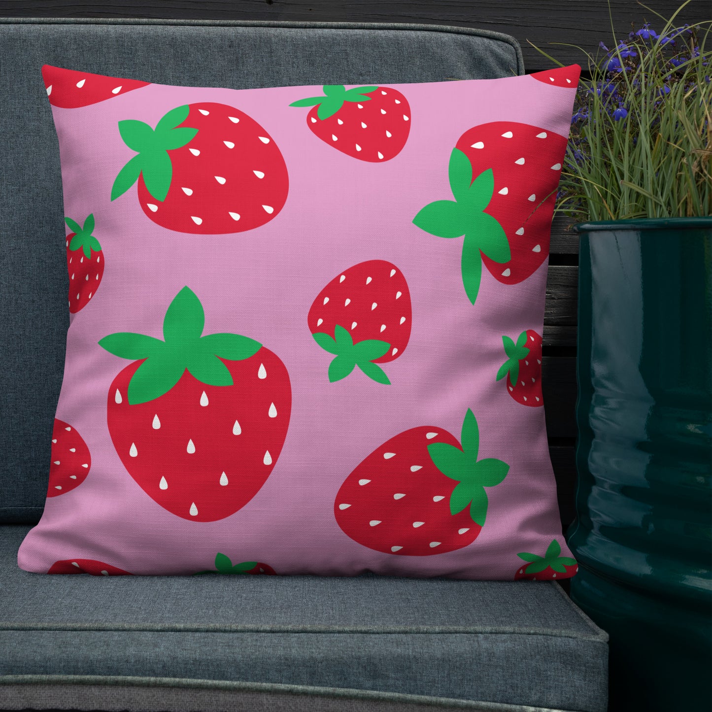 STRAWBERRY Pink Premium Pillow - ASHRILEYPRINTS