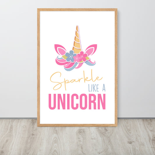 SPARKLE LIKE A UNICORN Framed matte paper poster - ASHRILEYPRINTS