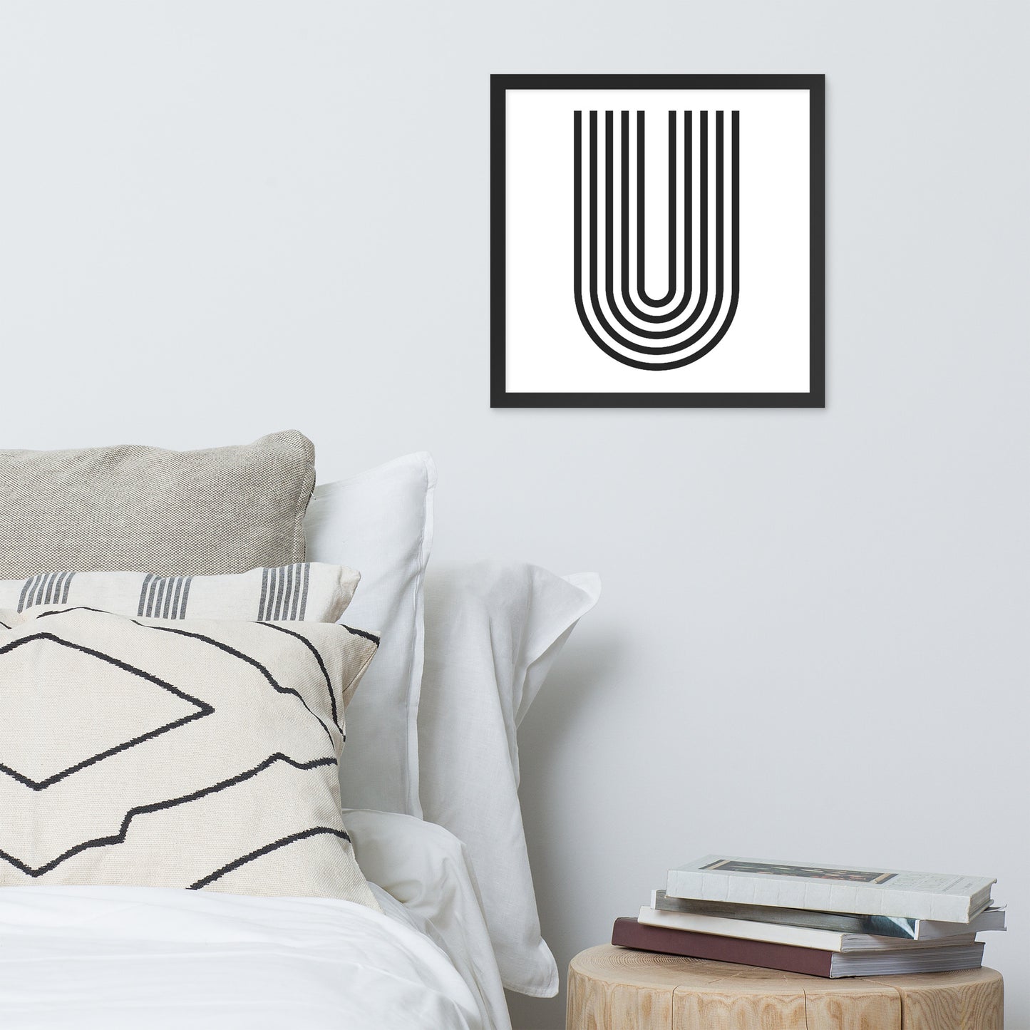 GEOMETRIC U LINES Framed poster - ASHRILEYPRINTS
