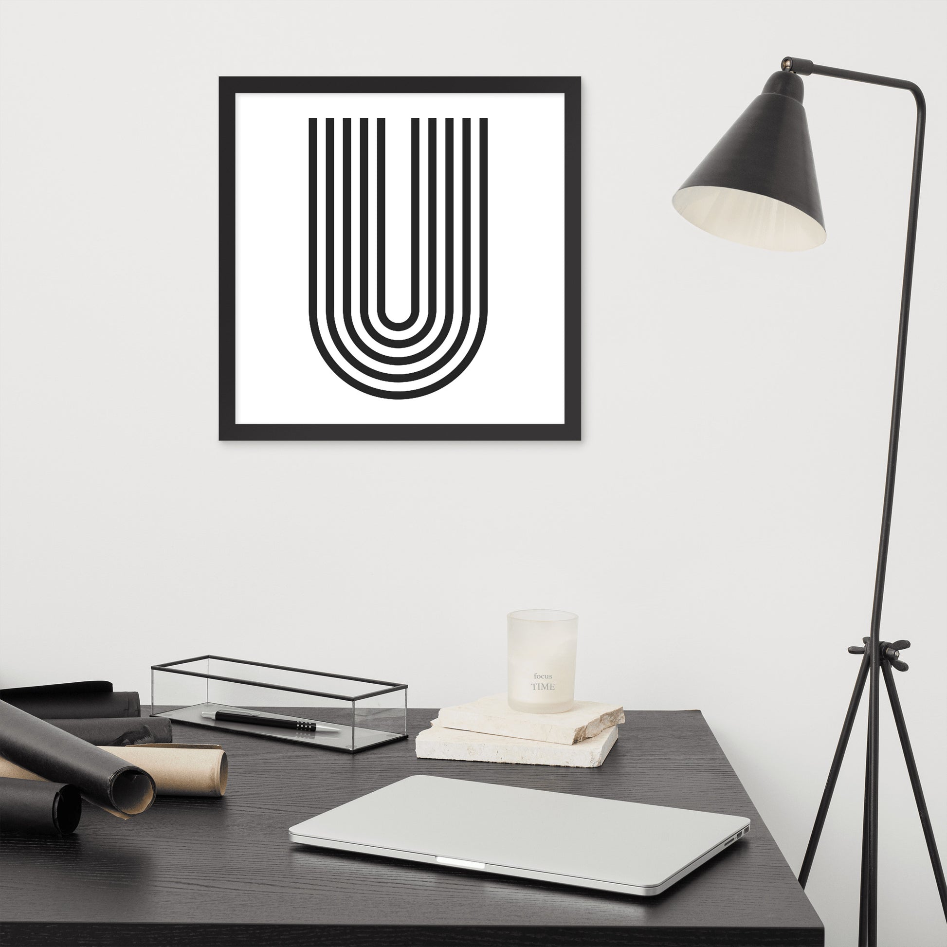 GEOMETRIC U LINES Framed poster - ASHRILEYPRINTS