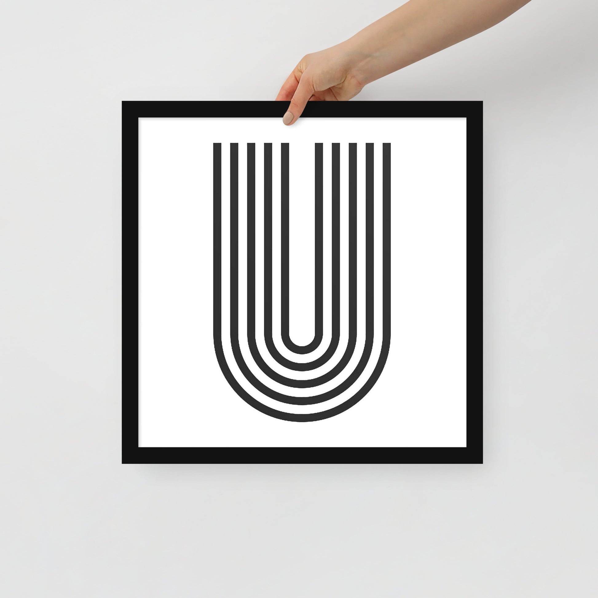 GEOMETRIC U LINES Framed poster - ASHRILEYPRINTS