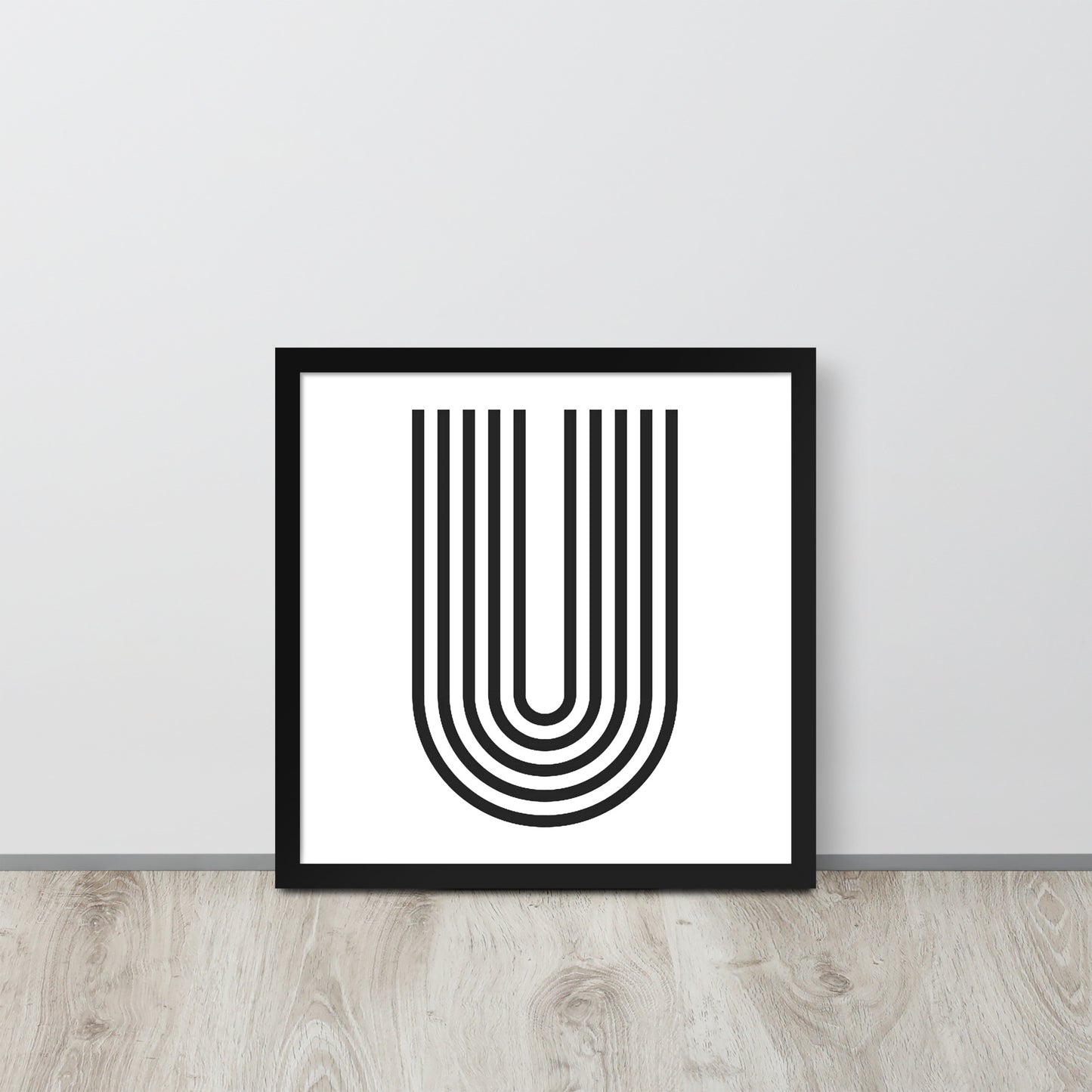 GEOMETRIC U LINES Framed poster - ASHRILEYPRINTS