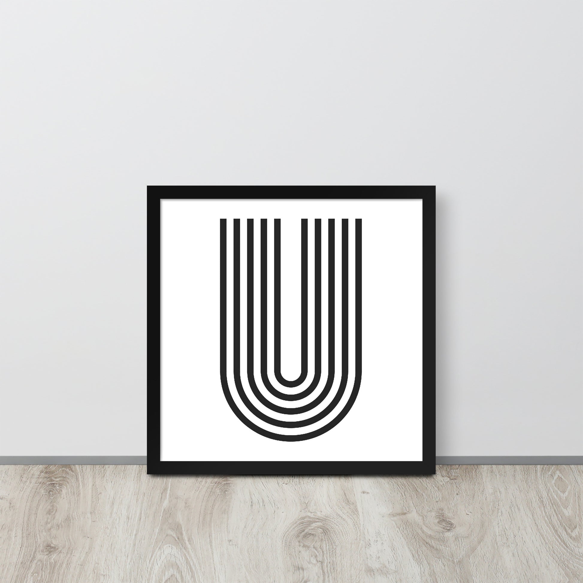 GEOMETRIC U LINES Framed poster - ASHRILEYPRINTS