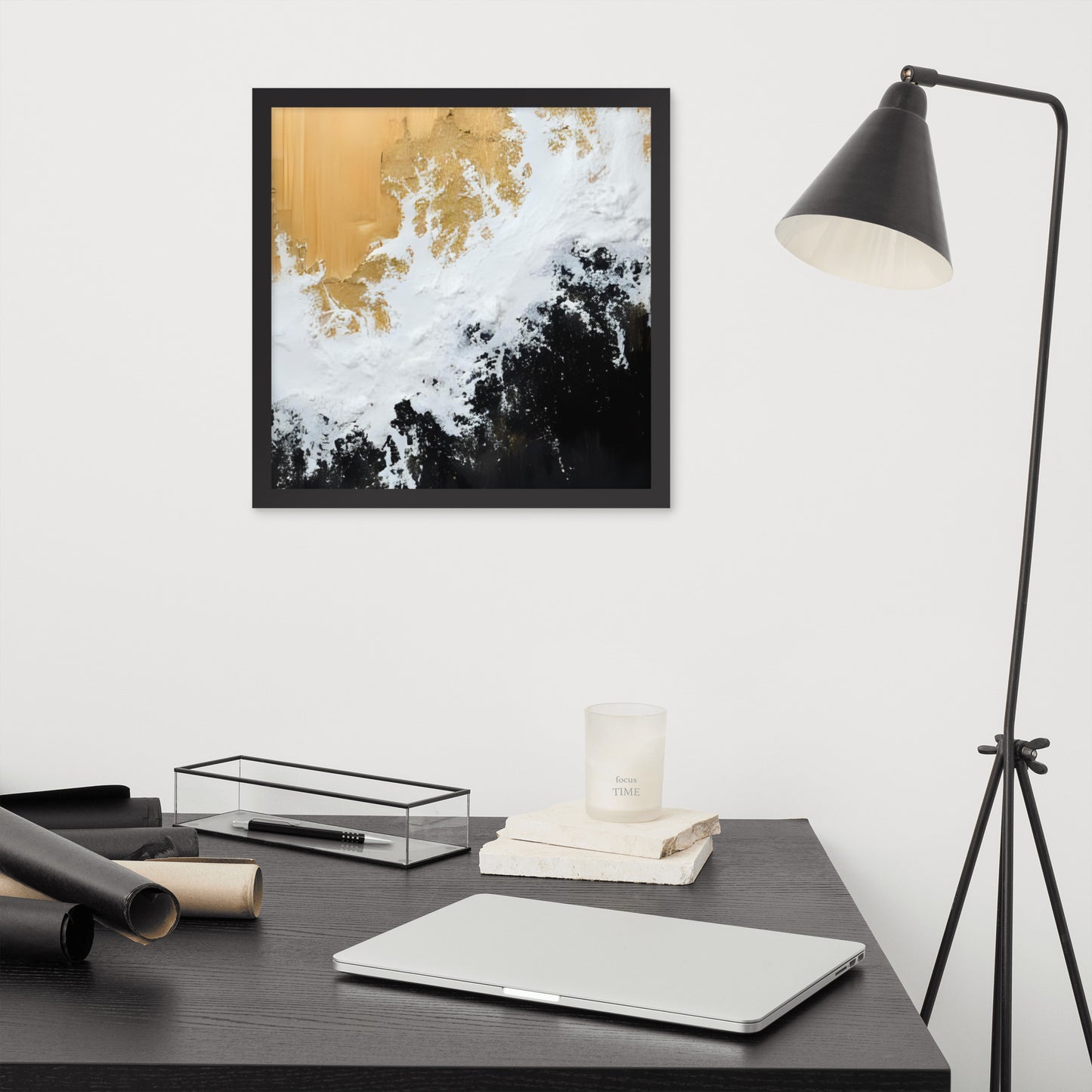 ABSTRACT WAVES Framed poster - AI Generated - ASHRILEYPRINTS