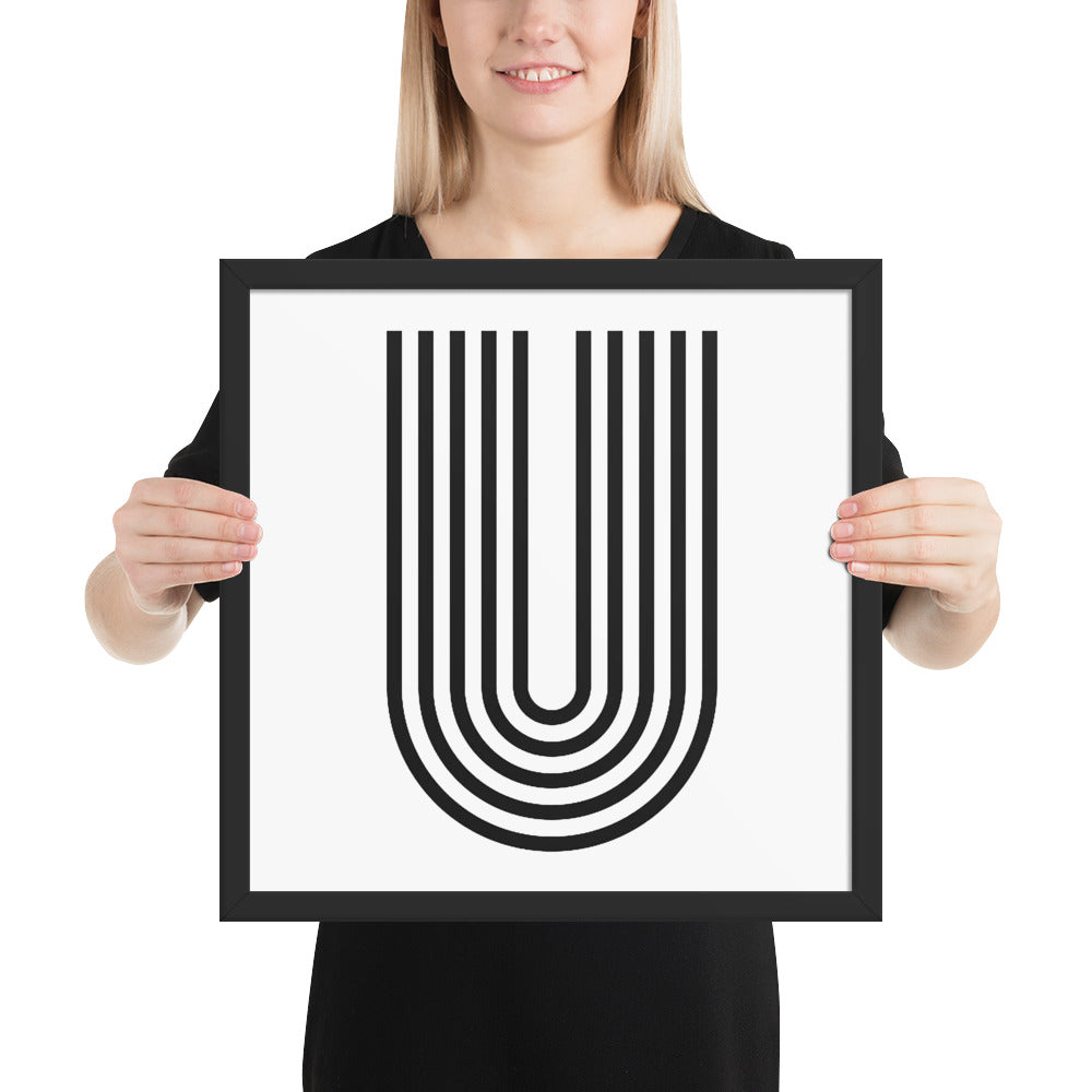 GEOMETRIC U LINES Framed poster - ASHRILEYPRINTS