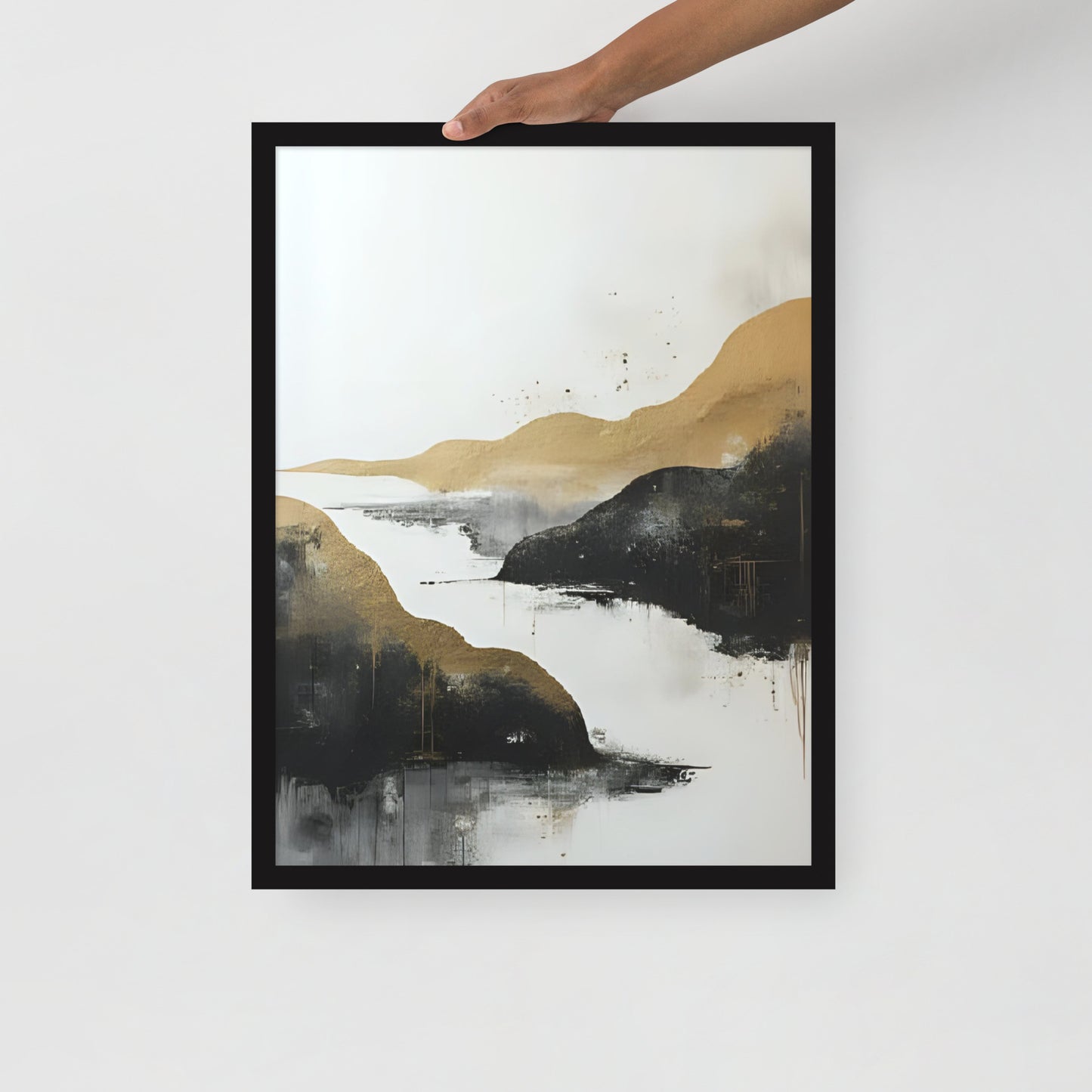 ABSTRACT RIVER Framed poster - AI Generated - ASHRILEYPRINTS