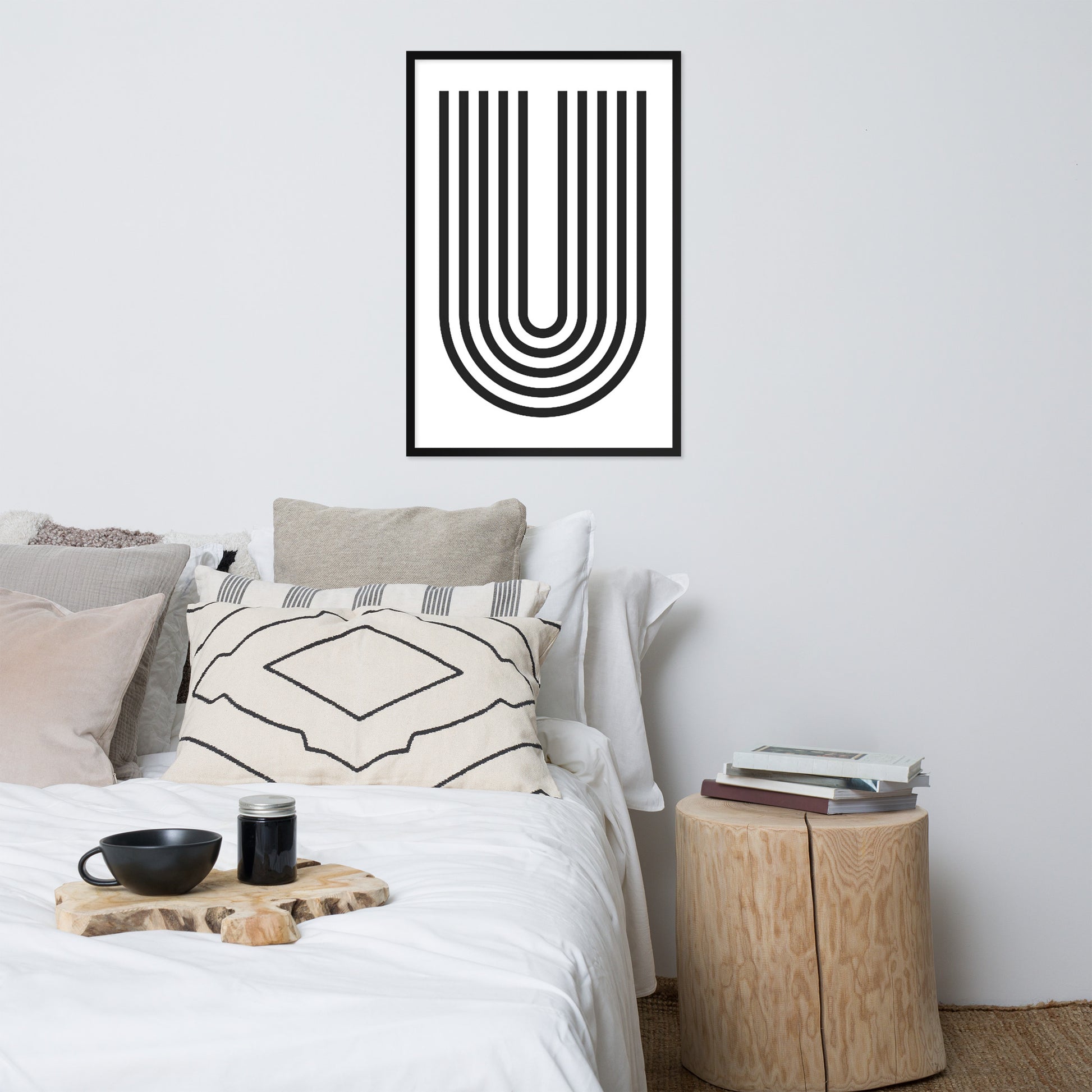 GEOMETRIC U LINES Framed poster - ASHRILEYPRINTS