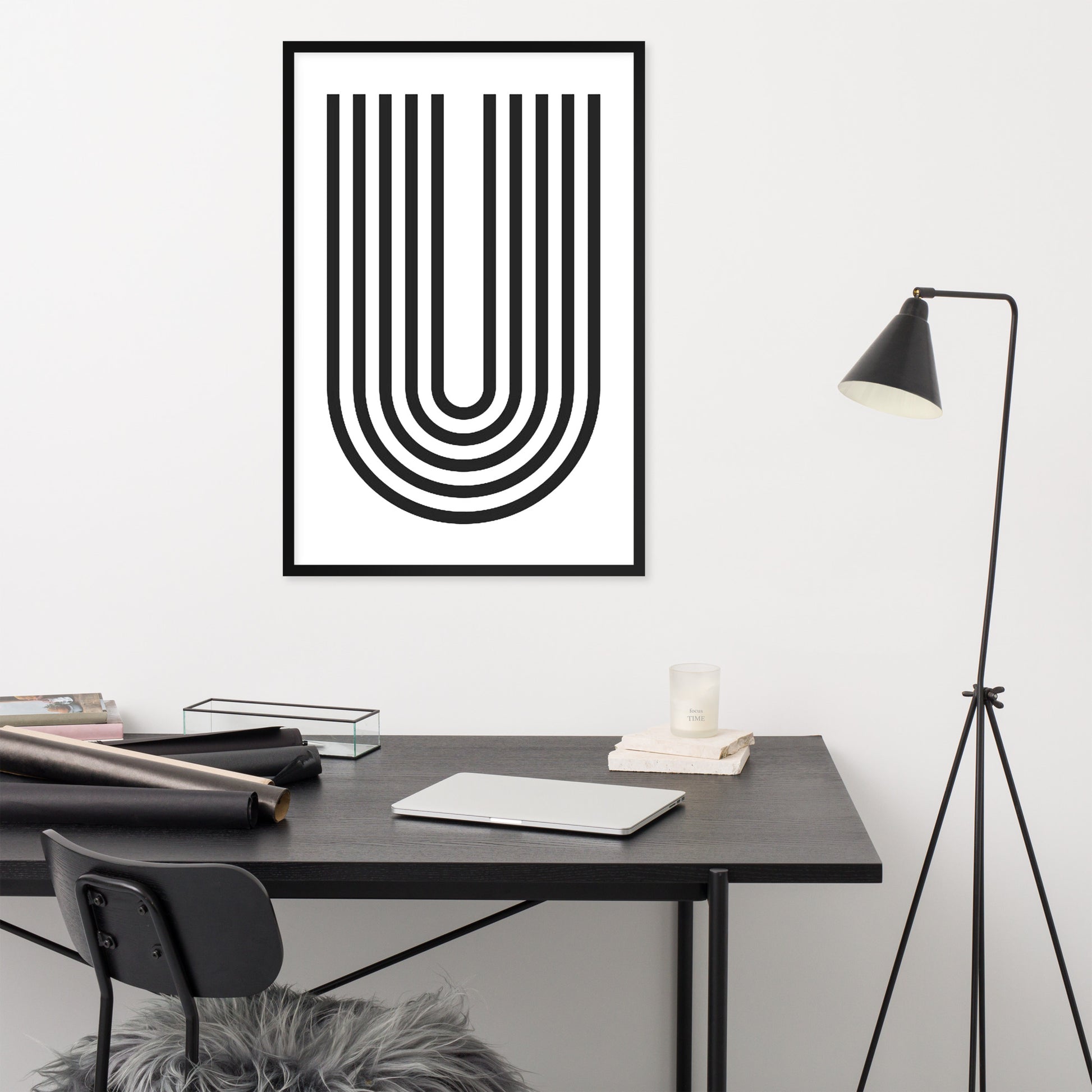 GEOMETRIC U LINES Framed poster - ASHRILEYPRINTS