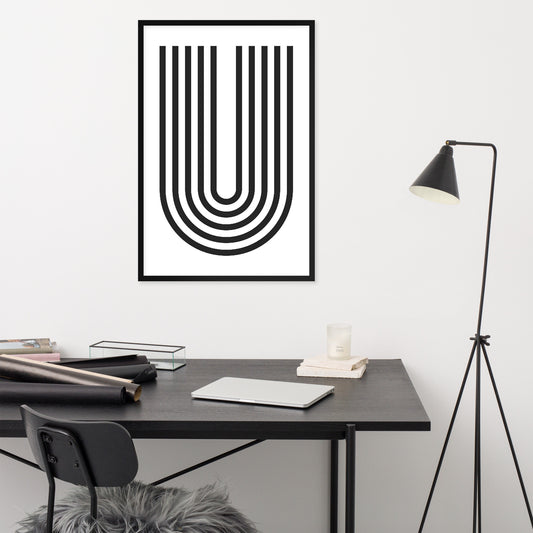 GEOMETRIC U LINES Framed poster - ASHRILEYPRINTS