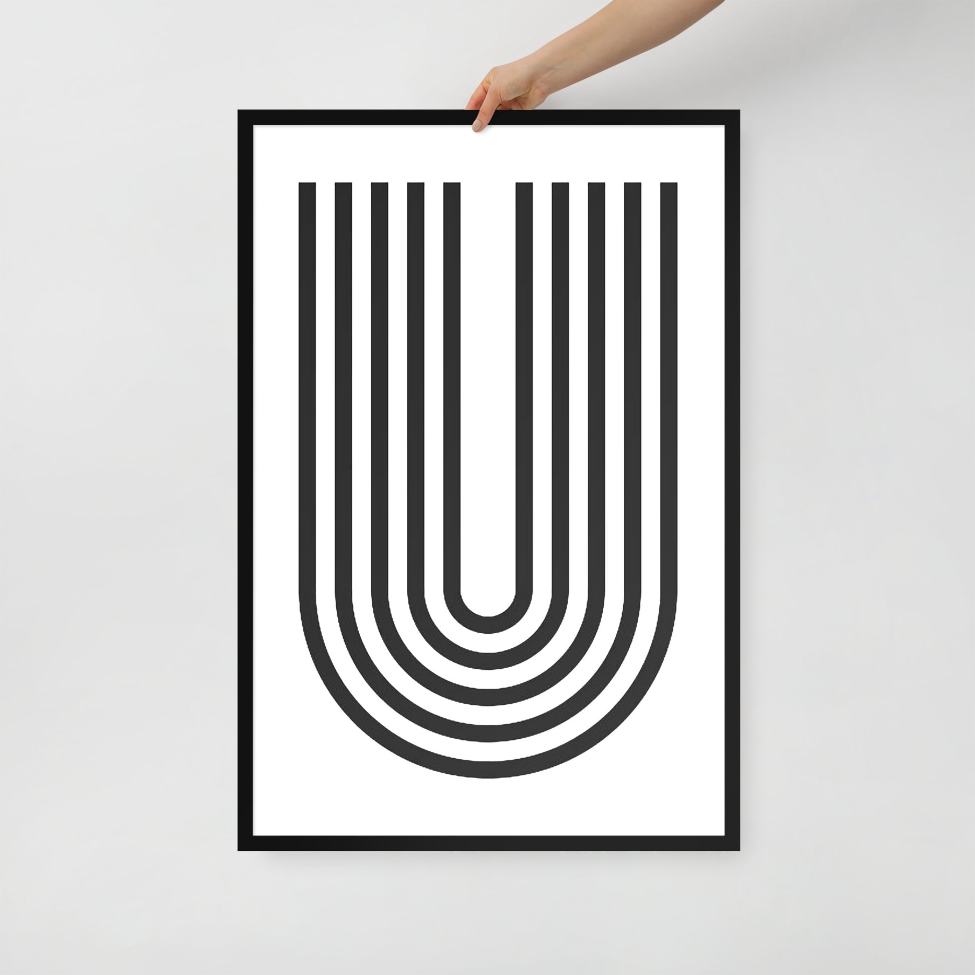 GEOMETRIC U LINES Framed poster - ASHRILEYPRINTS