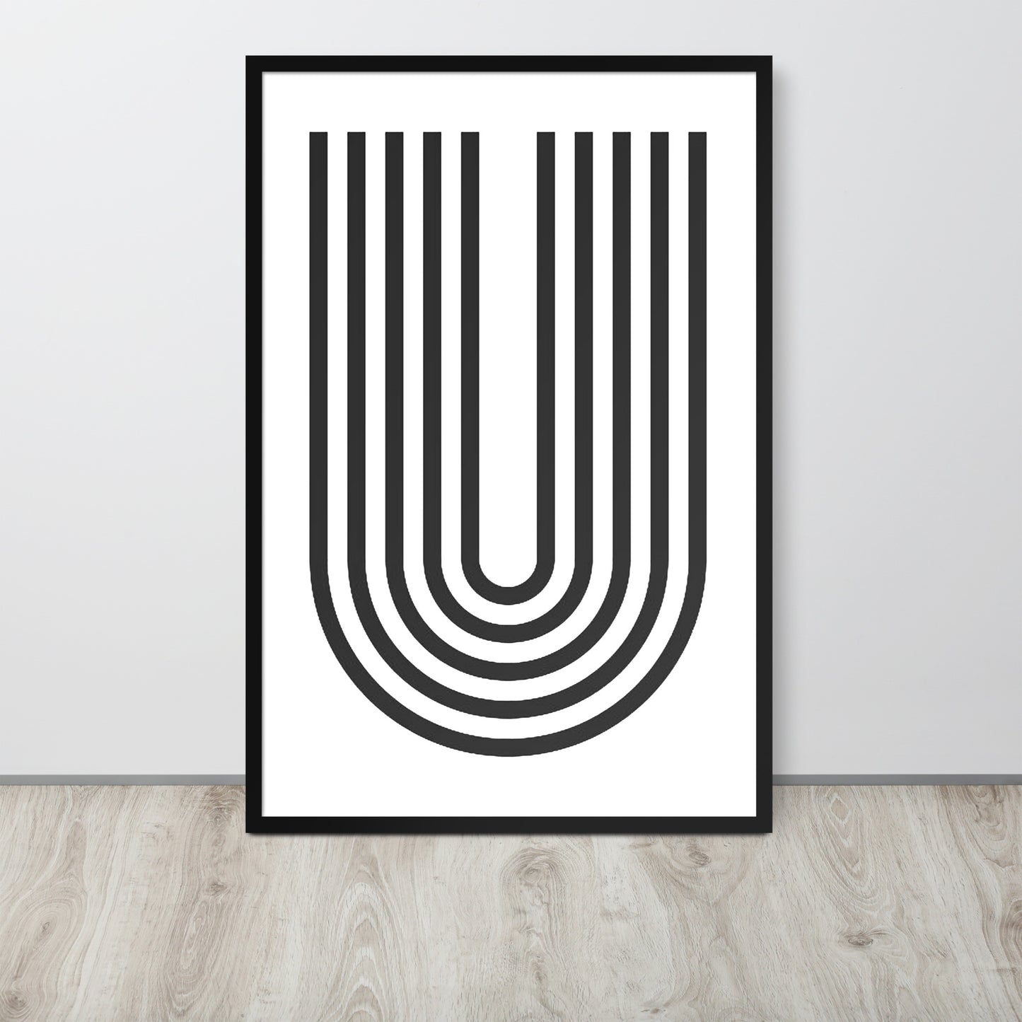 GEOMETRIC U LINES Framed poster - ASHRILEYPRINTS