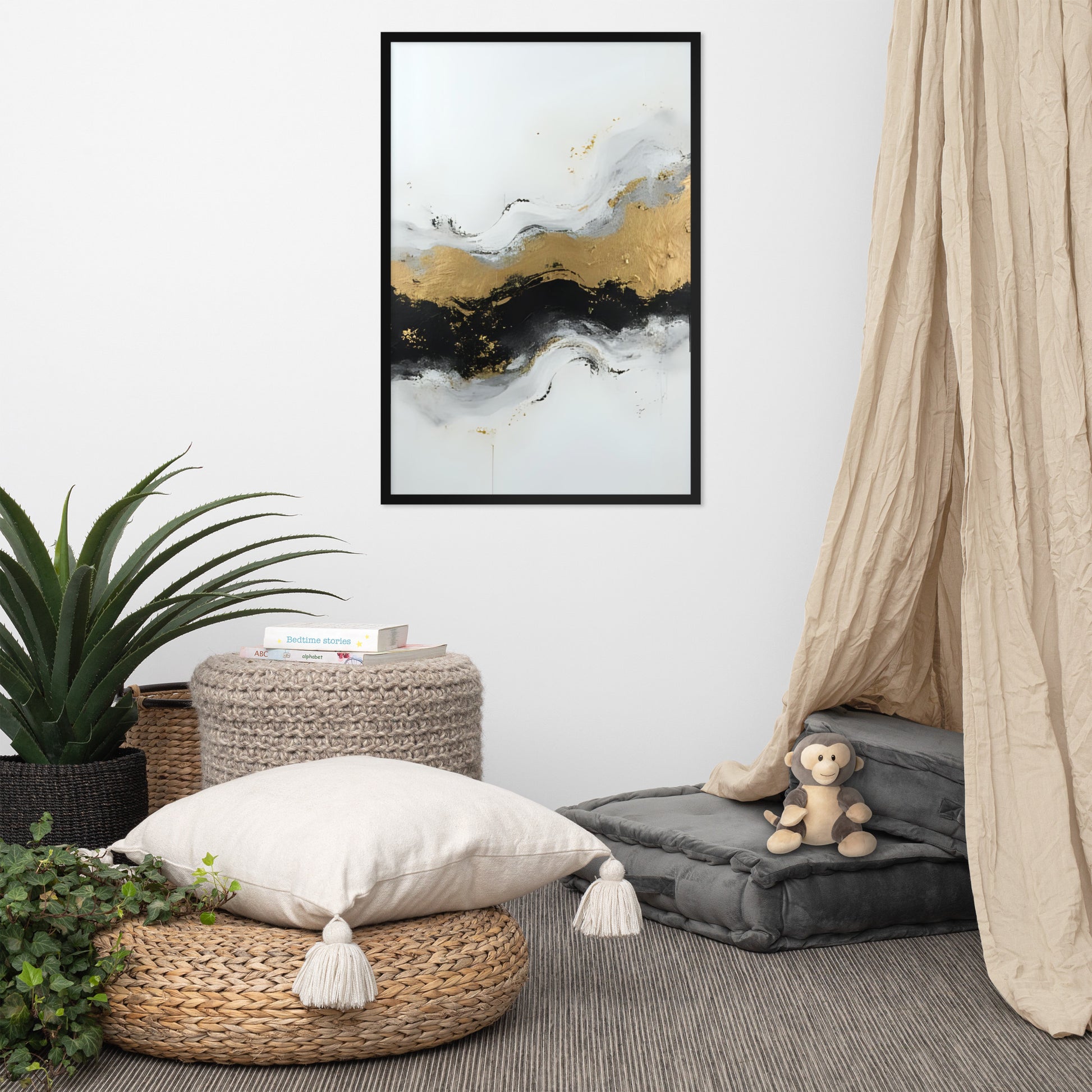 ABSTRACT OCEAN Framed poster - AI Generated - ASHRILEYPRINTS