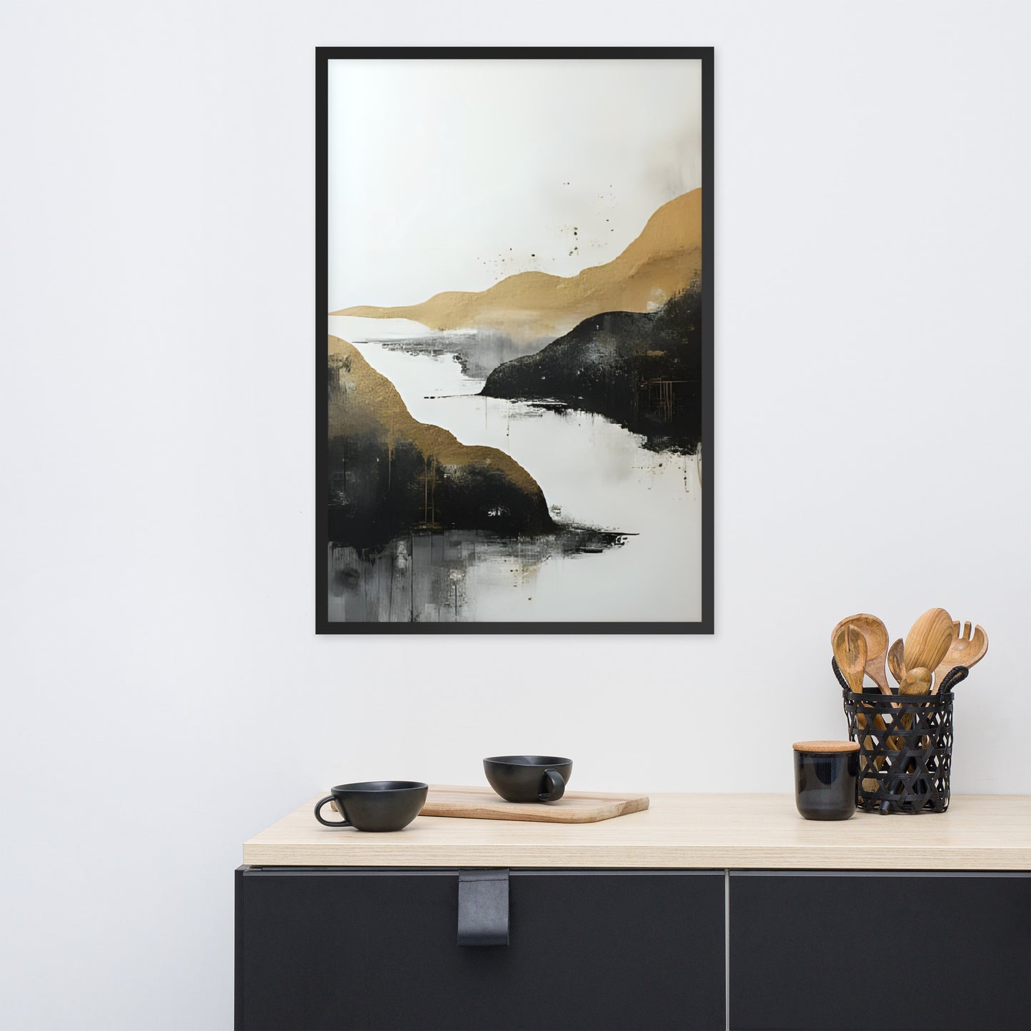 ABSTRACT RIVER Framed poster - AI Generated - ASHRILEYPRINTS