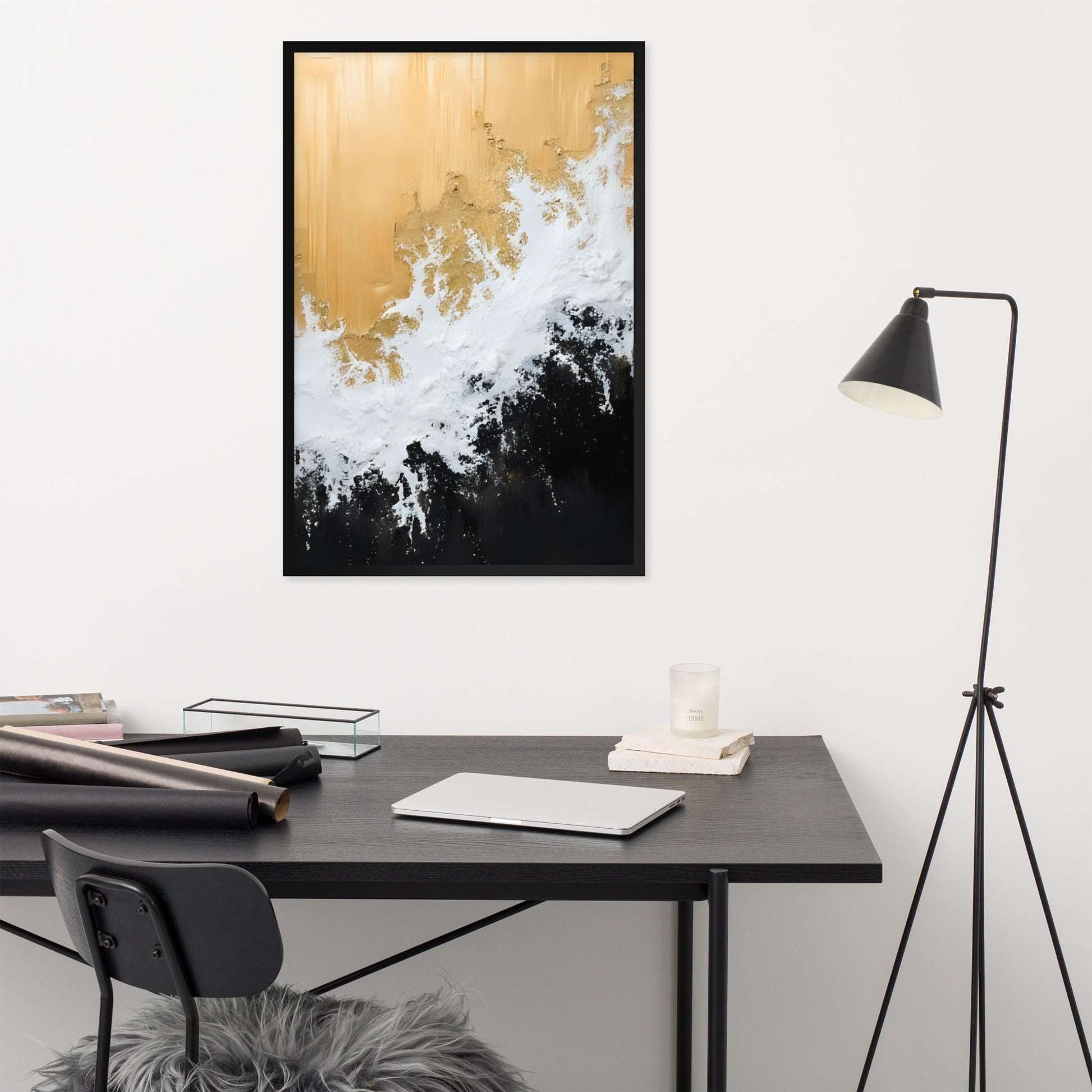 ABSTRACT WAVES Framed poster - AI Generated - ASHRILEYPRINTS