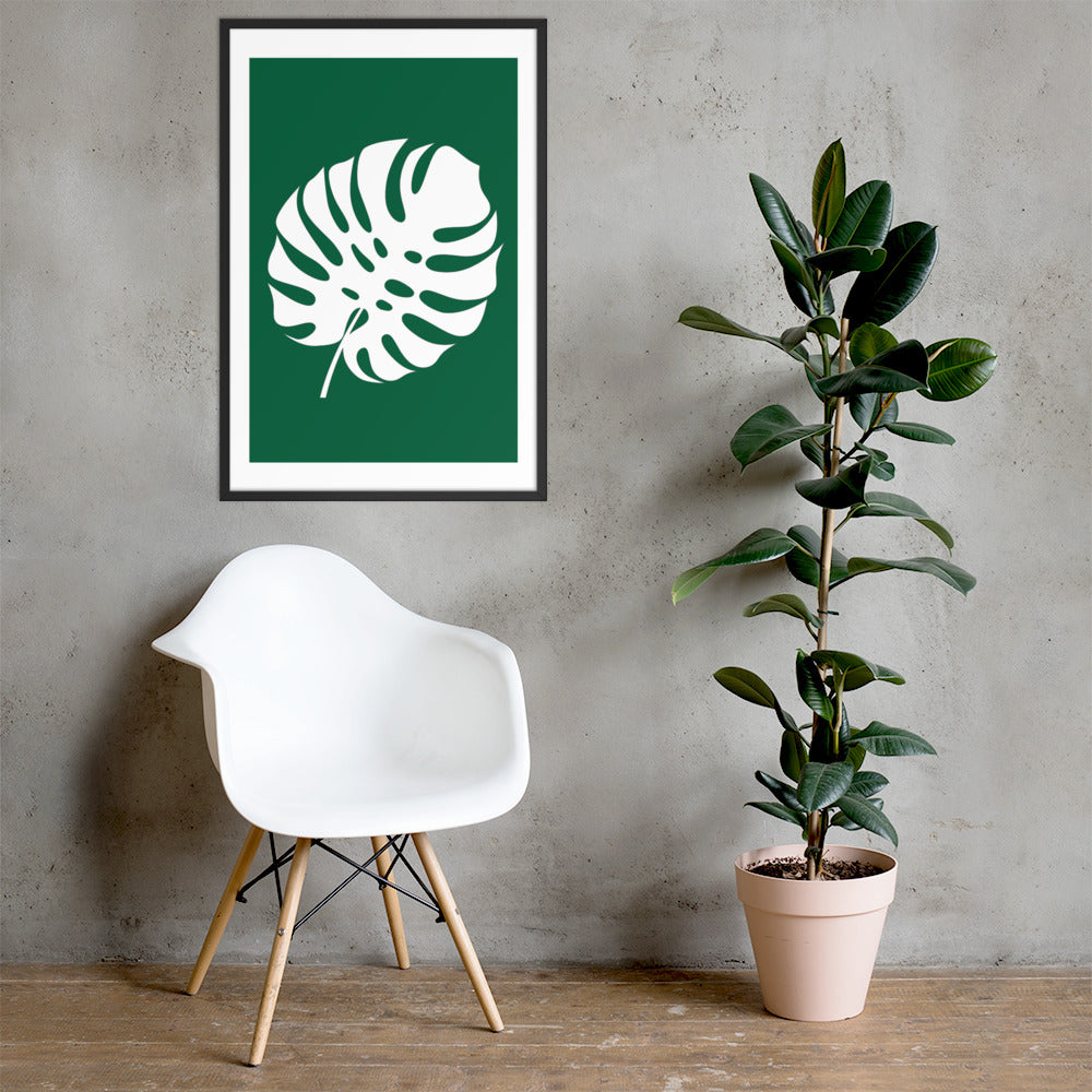 TROPICAL MONSTERA LEAF Framed poster - ASHRILEYPRINTS