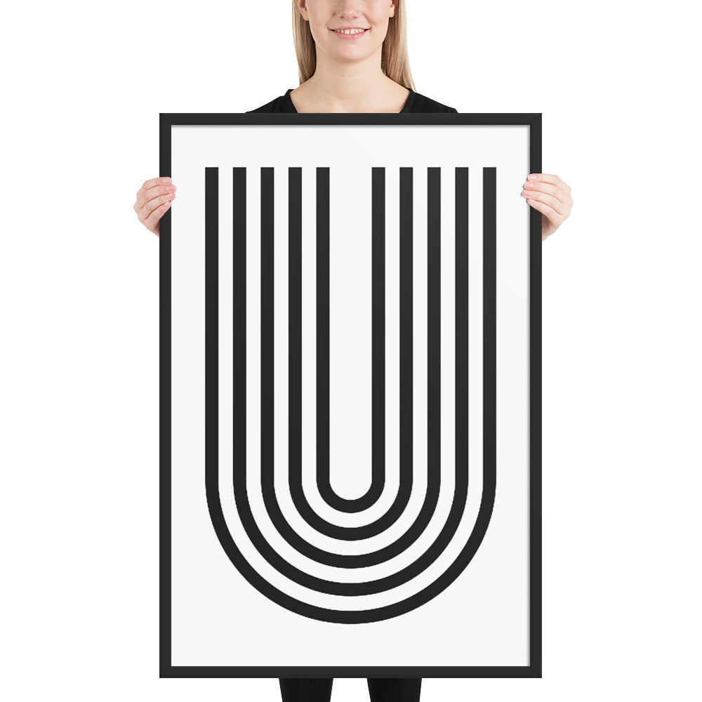 GEOMETRIC U LINES Framed poster - ASHRILEYPRINTS
