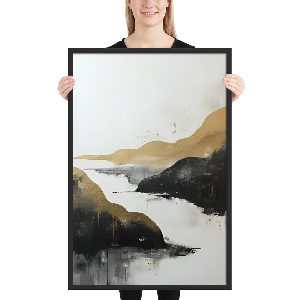 ABSTRACT RIVER Framed poster - AI Generated - ASHRILEYPRINTS