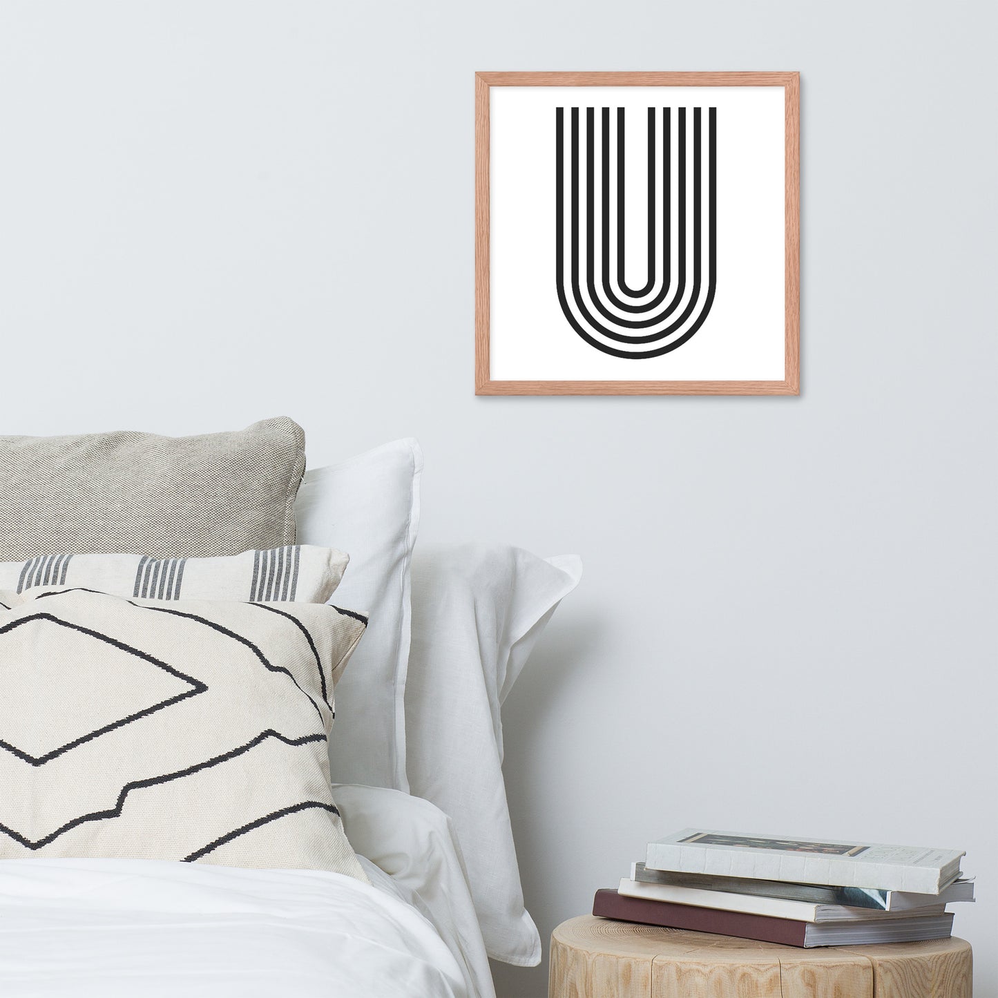 GEOMETRIC U LINES Framed poster - ASHRILEYPRINTS