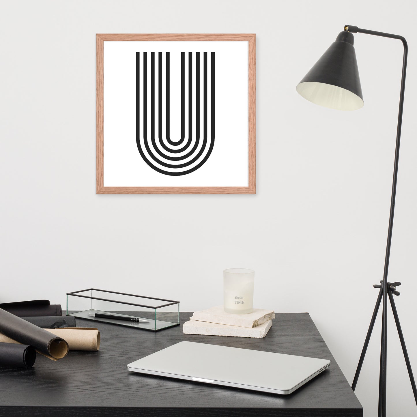 GEOMETRIC U LINES Framed poster - ASHRILEYPRINTS