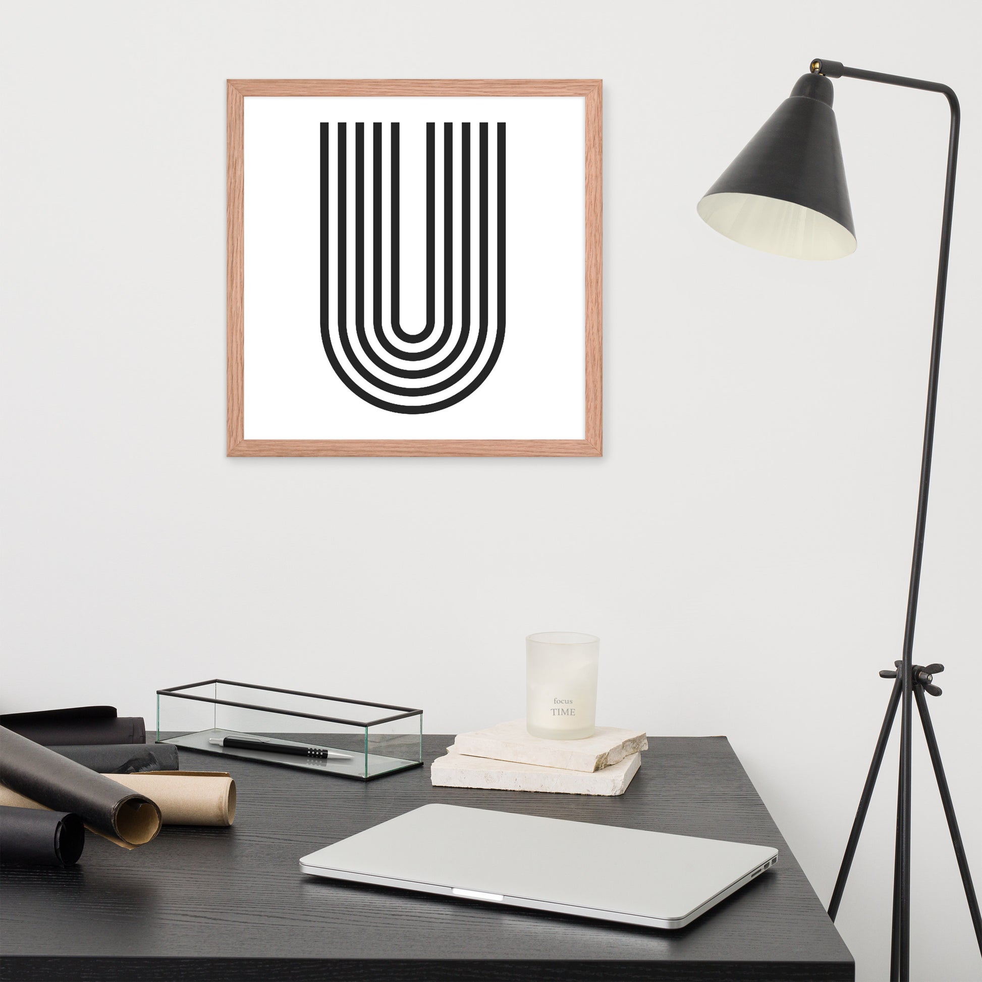 GEOMETRIC U LINES Framed poster - ASHRILEYPRINTS