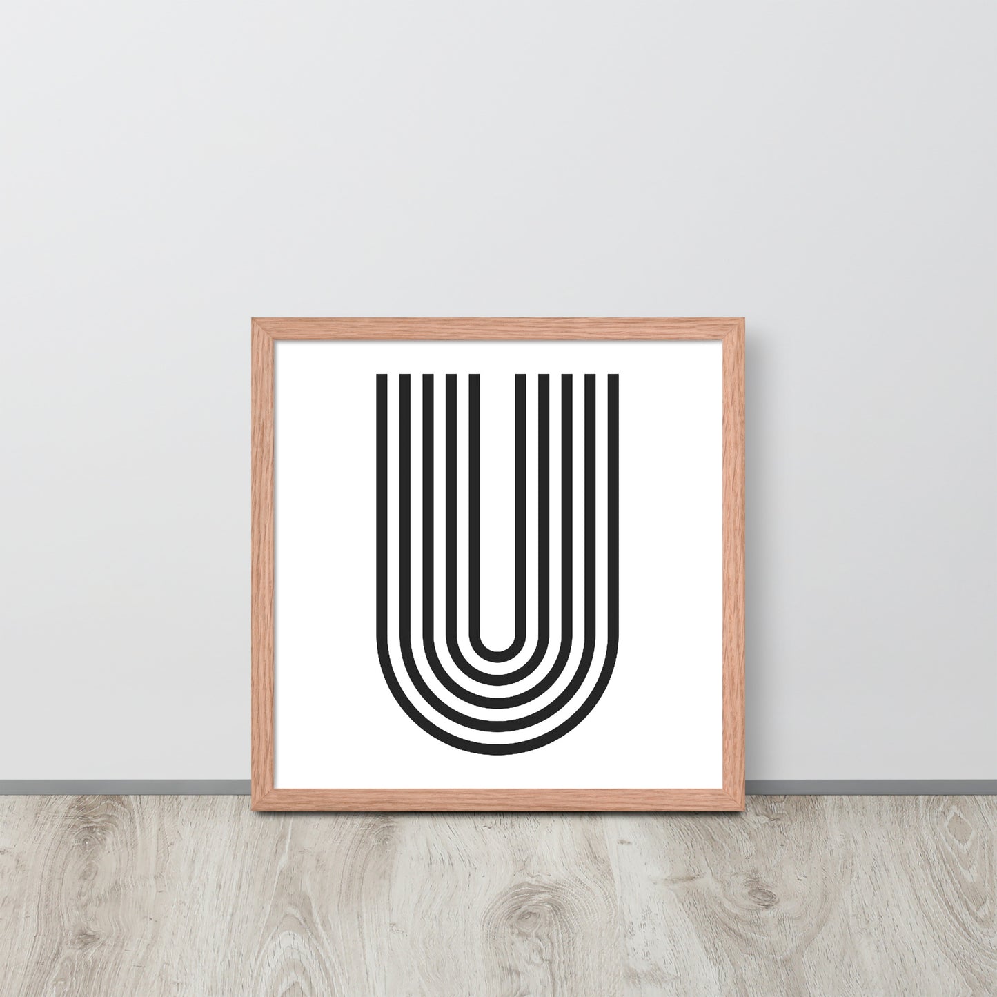 GEOMETRIC U LINES Framed poster - ASHRILEYPRINTS