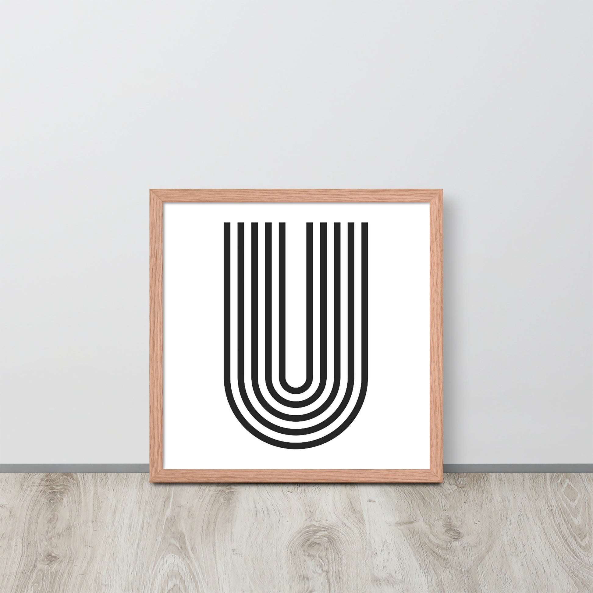 GEOMETRIC U LINES Framed poster - ASHRILEYPRINTS