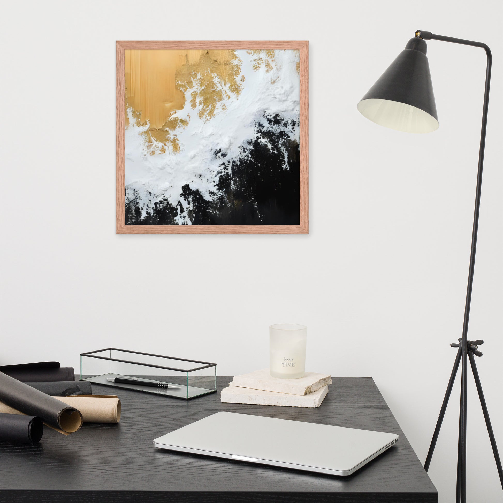 ABSTRACT WAVES Framed poster - AI Generated - ASHRILEYPRINTS