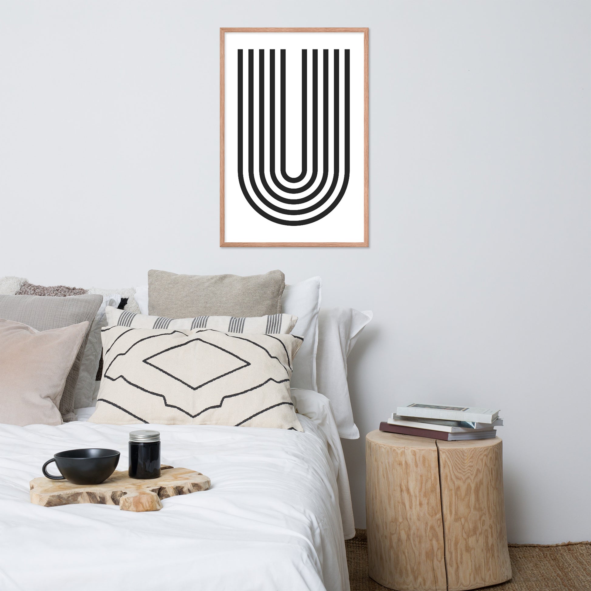 GEOMETRIC U LINES Framed poster - ASHRILEYPRINTS