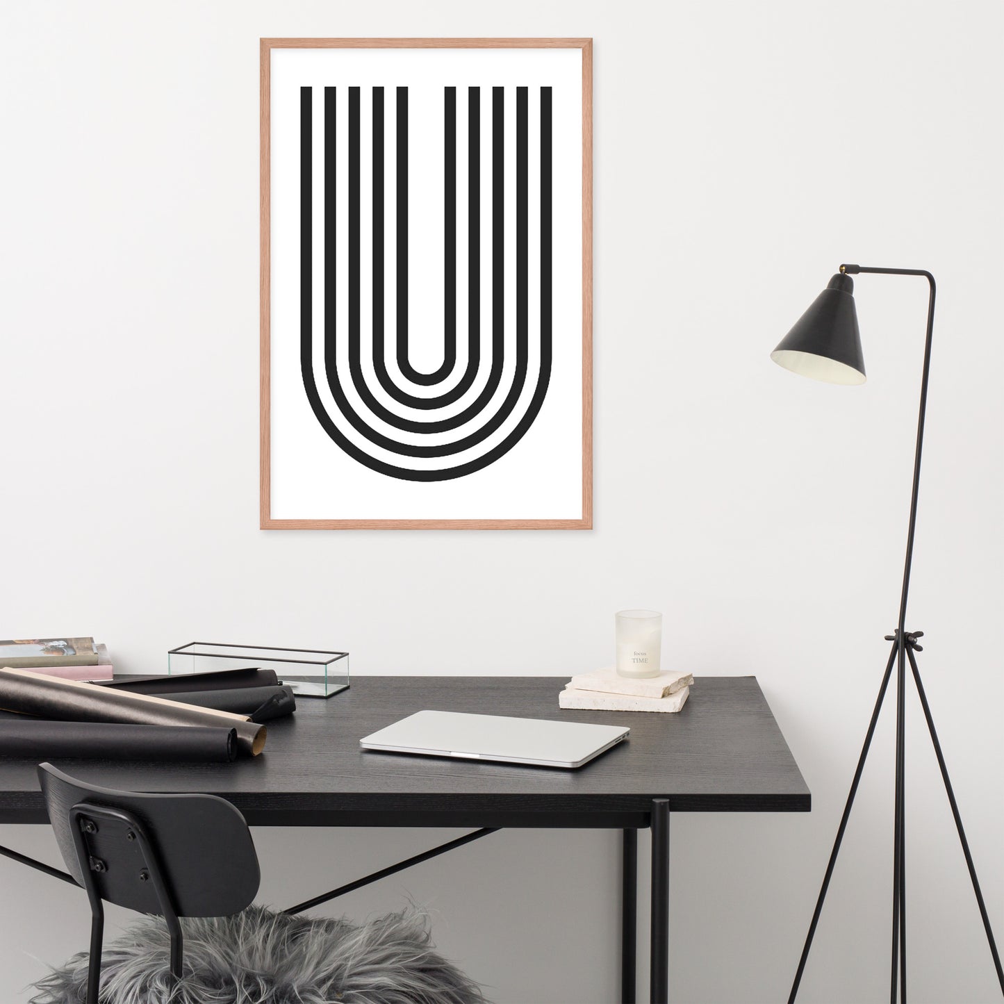 GEOMETRIC U LINES Framed poster - ASHRILEYPRINTS