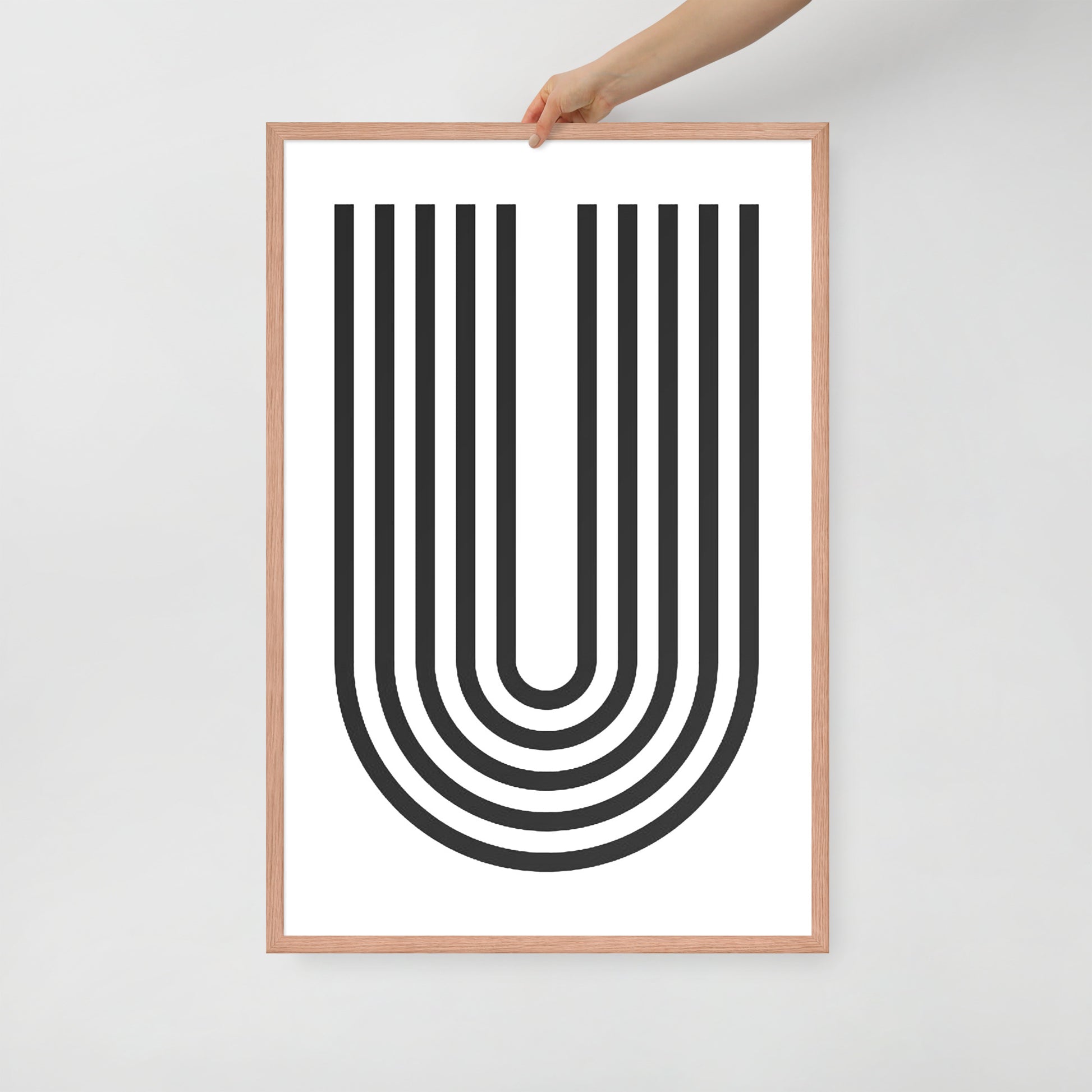 GEOMETRIC U LINES Framed poster - ASHRILEYPRINTS