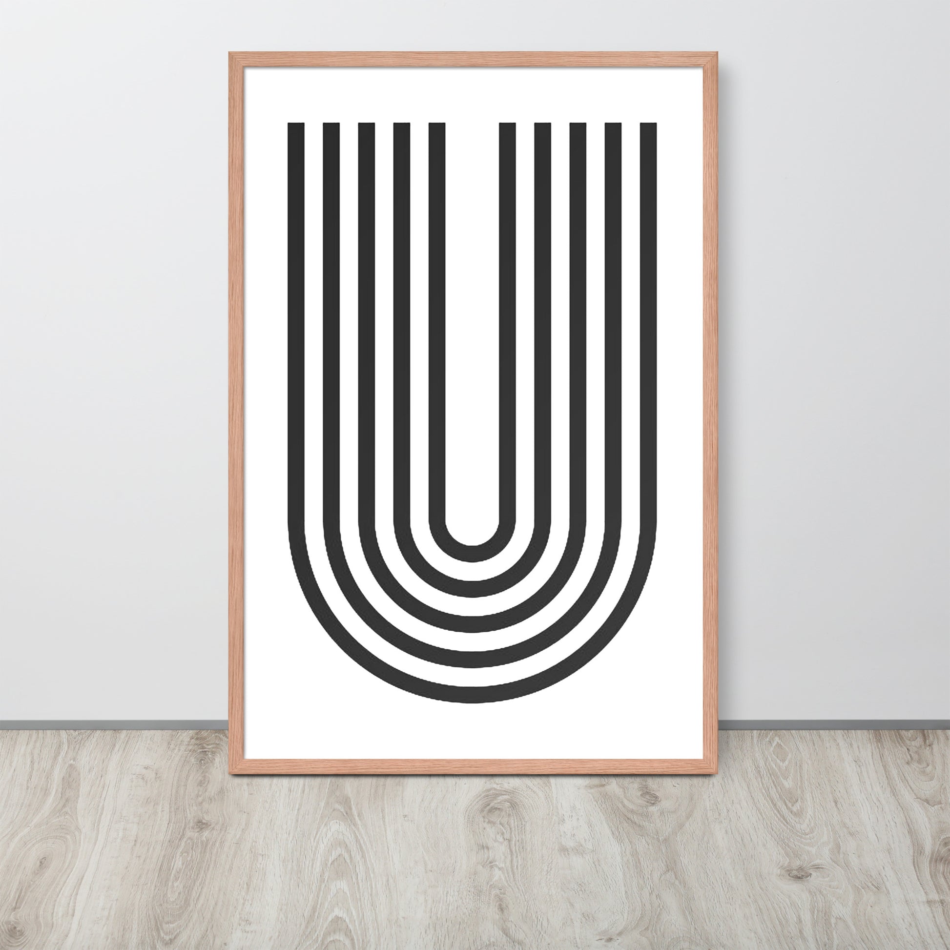 GEOMETRIC U LINES Framed poster - ASHRILEYPRINTS