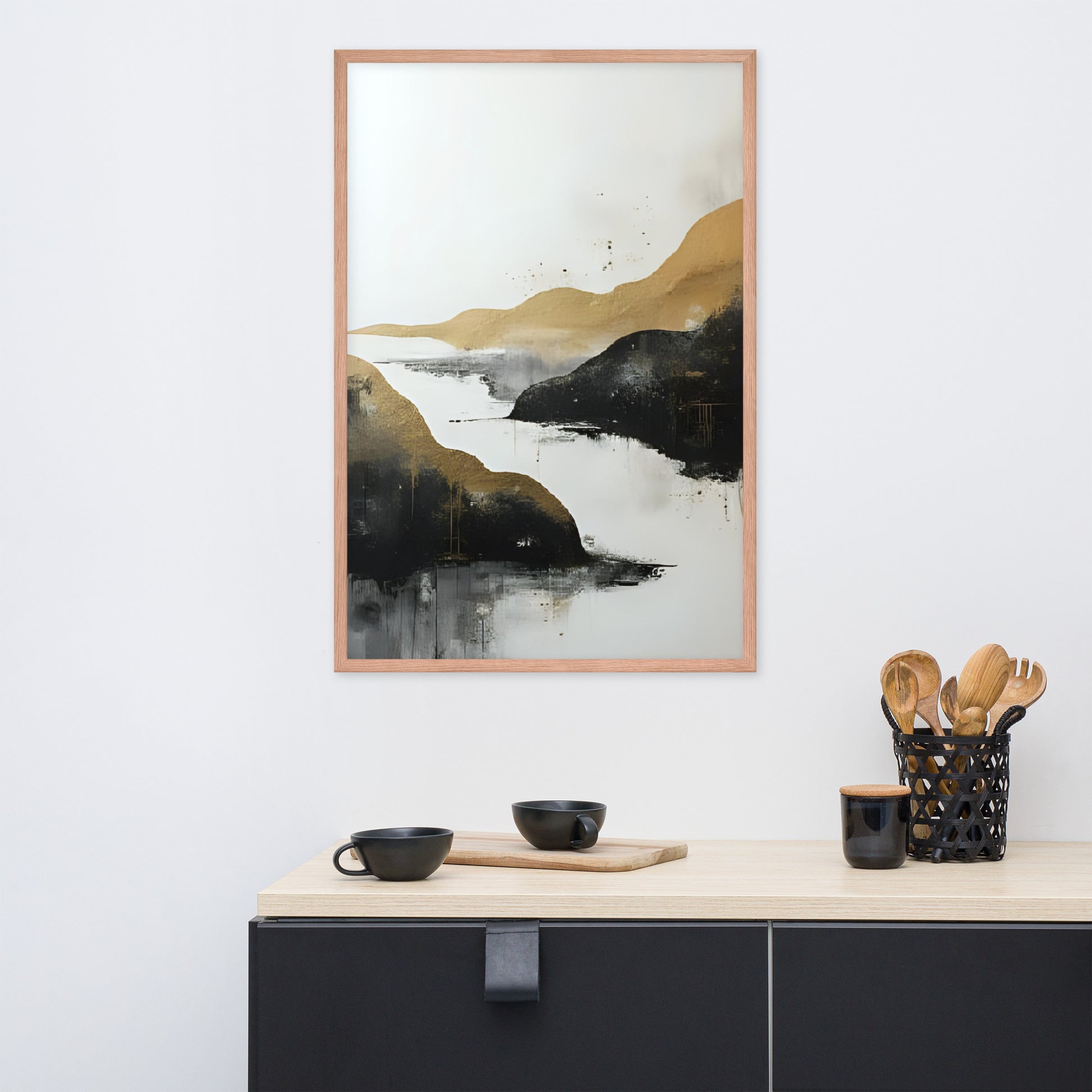 ABSTRACT RIVER Framed poster - AI Generated - ASHRILEYPRINTS