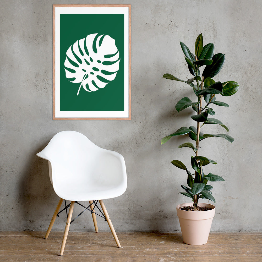 TROPICAL MONSTERA LEAF Framed poster - ASHRILEYPRINTS