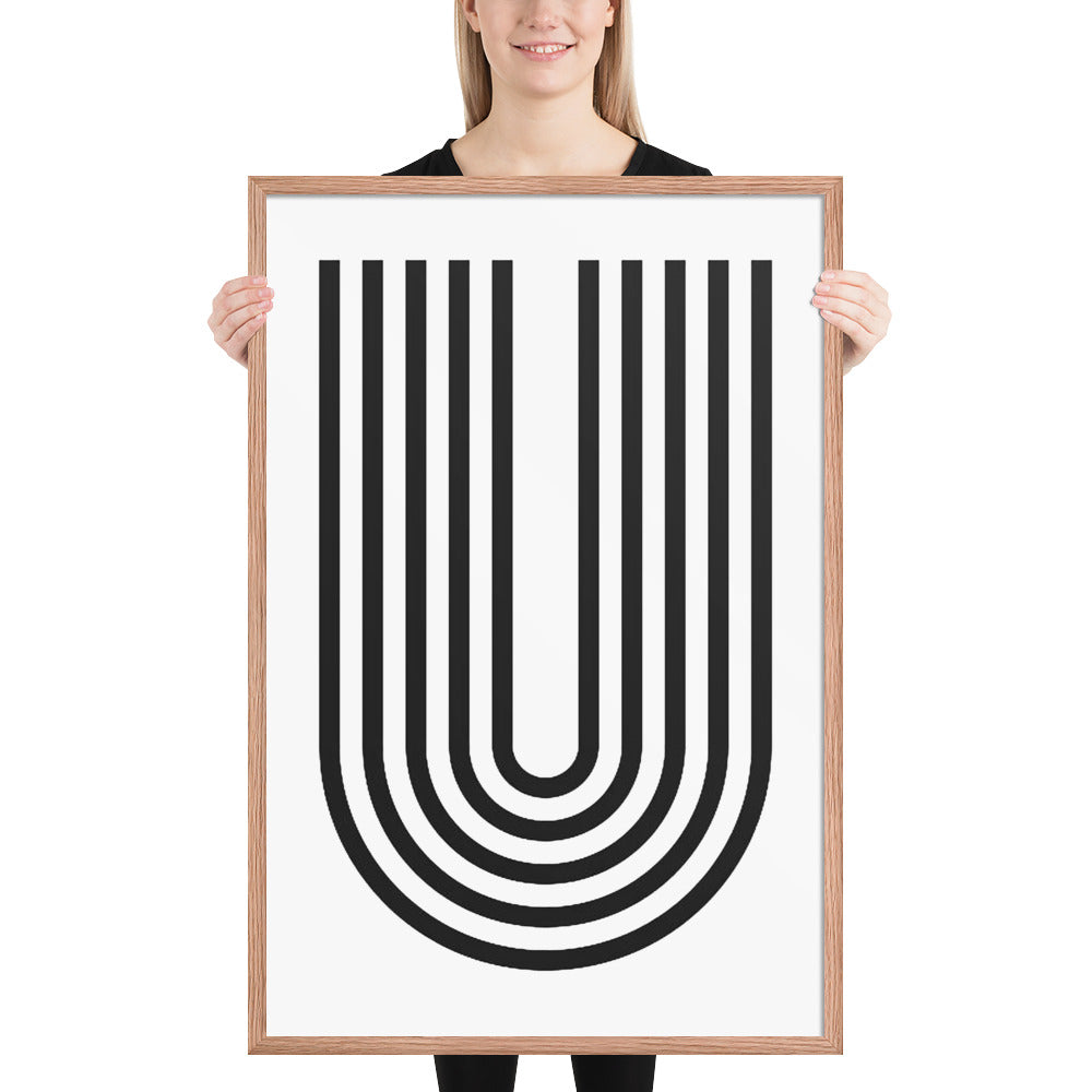 GEOMETRIC U LINES Framed poster - ASHRILEYPRINTS