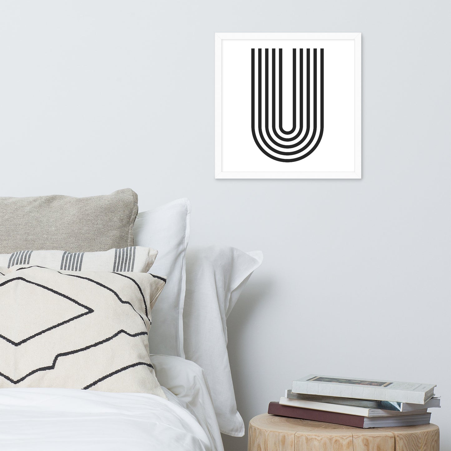 GEOMETRIC U LINES Framed poster - ASHRILEYPRINTS