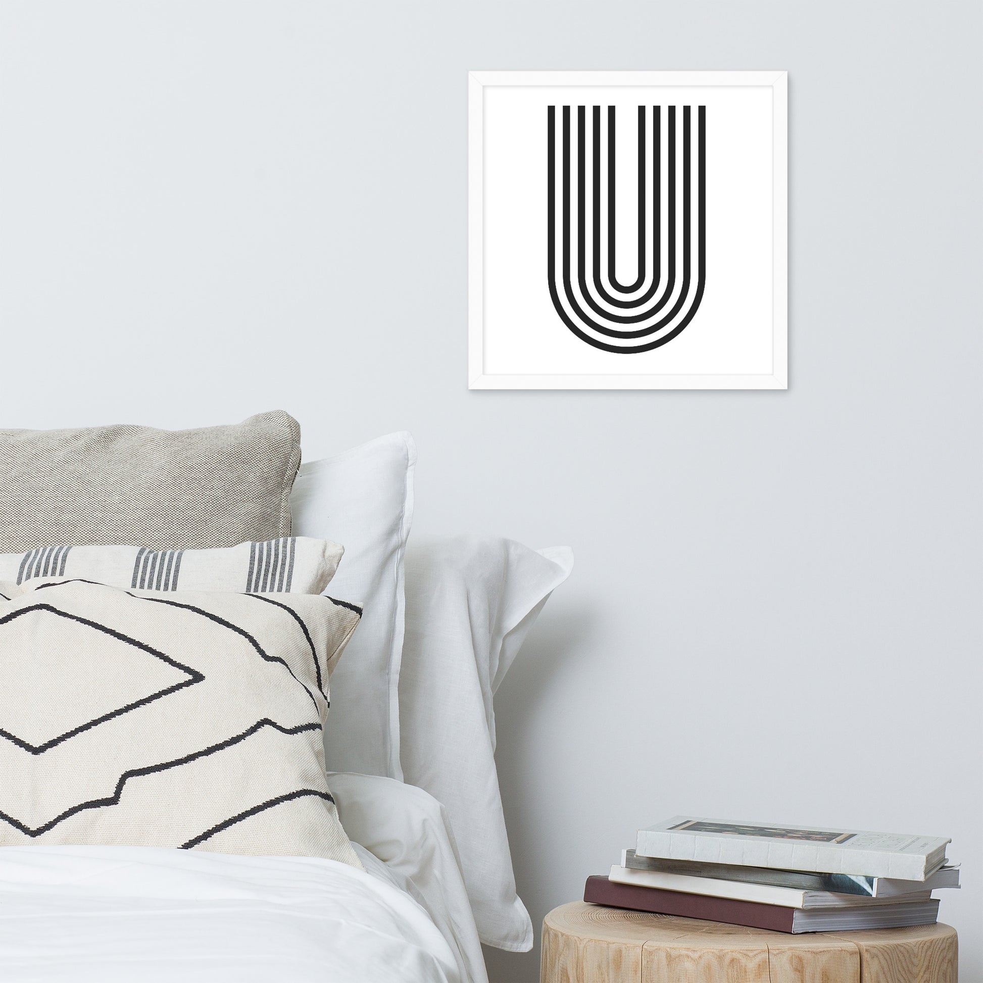 GEOMETRIC U LINES Framed poster - ASHRILEYPRINTS