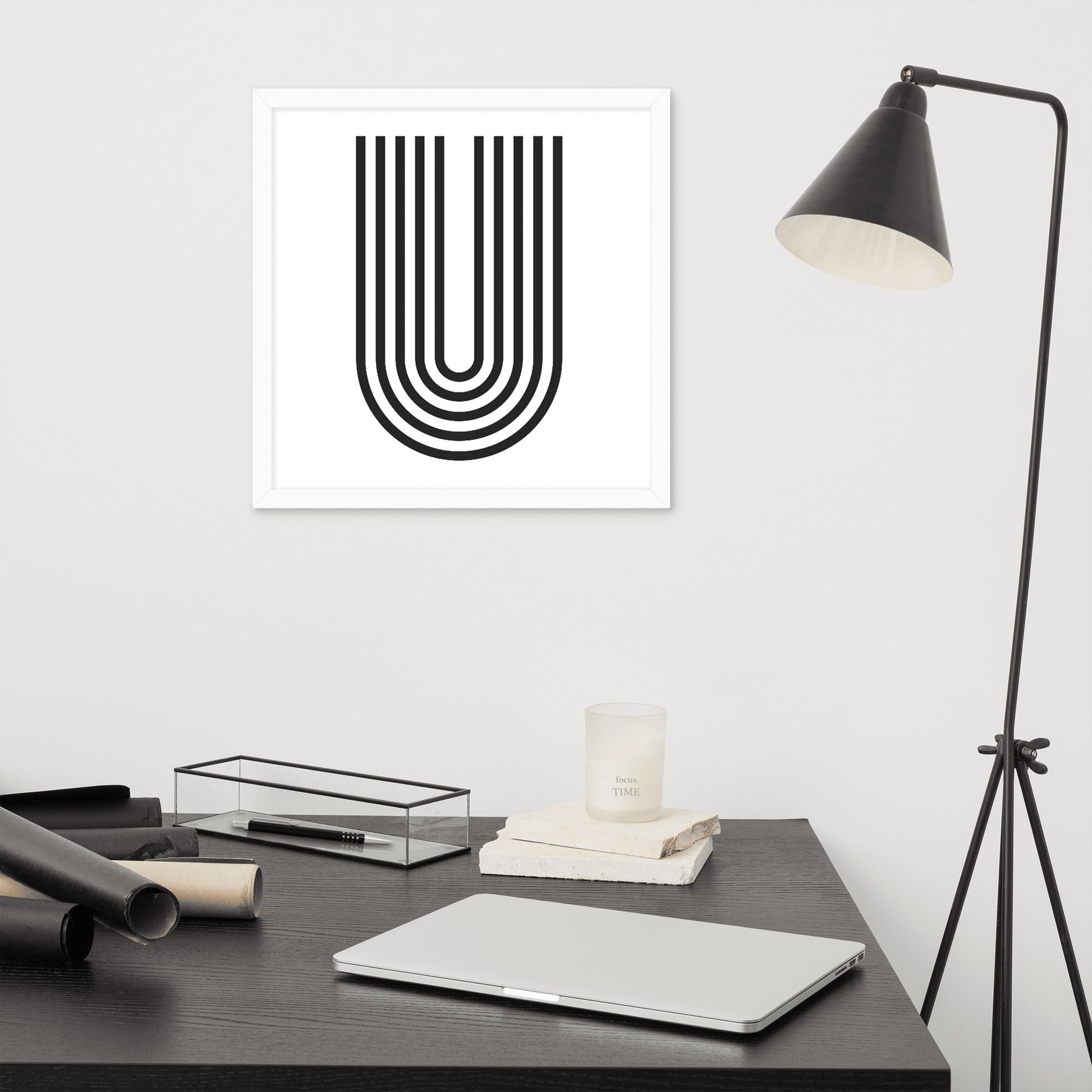 GEOMETRIC U LINES Framed poster - ASHRILEYPRINTS
