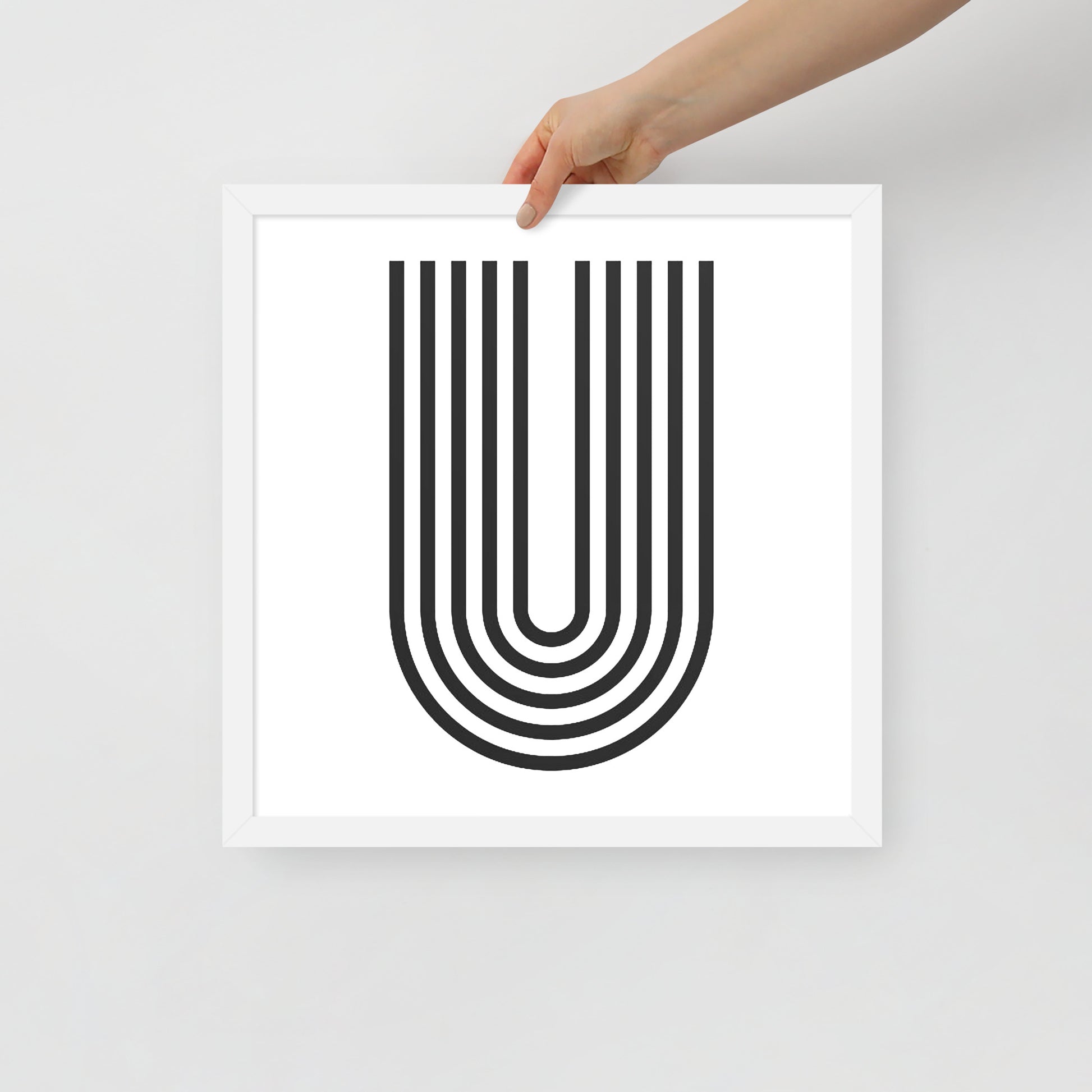 GEOMETRIC U LINES Framed poster - ASHRILEYPRINTS