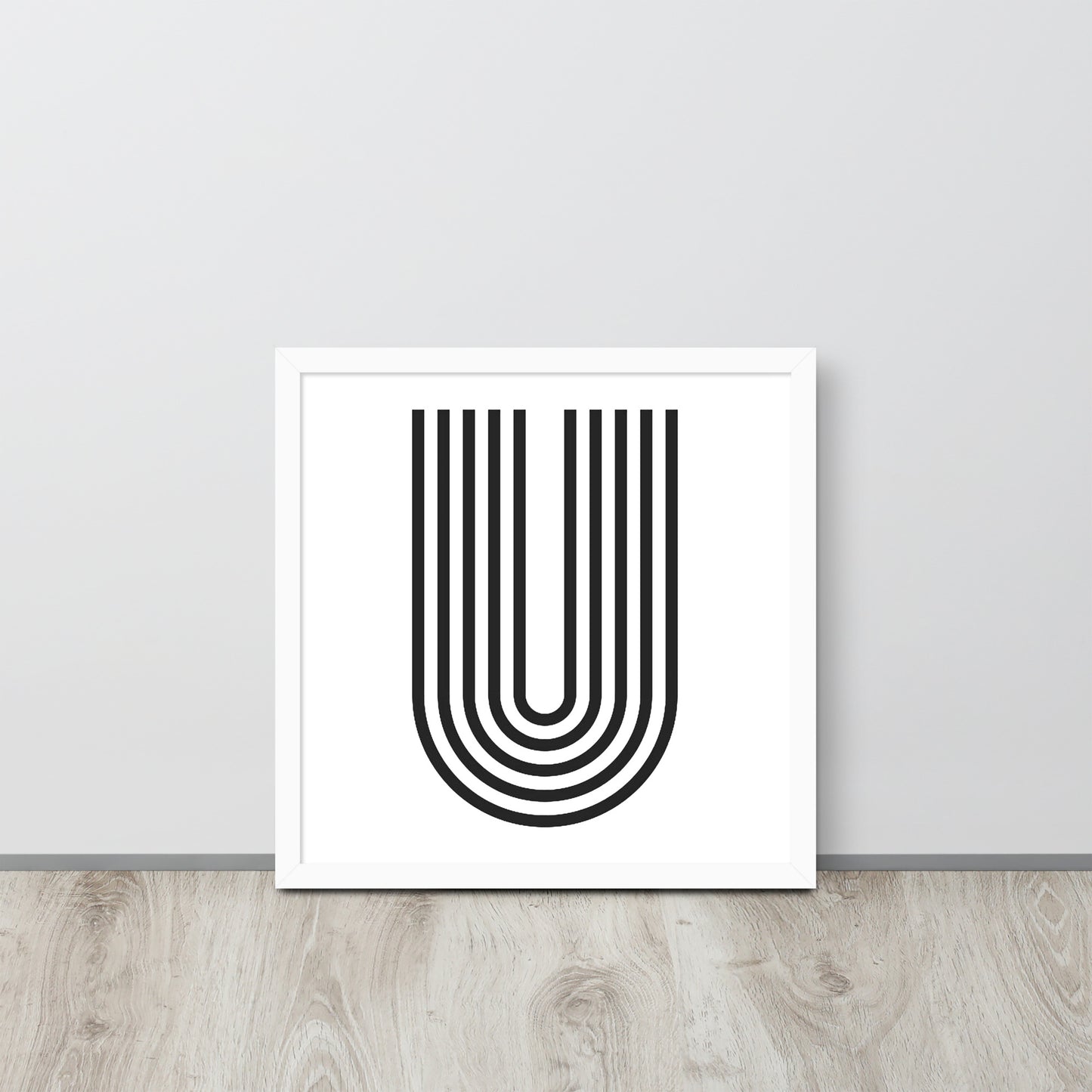 GEOMETRIC U LINES Framed poster - ASHRILEYPRINTS