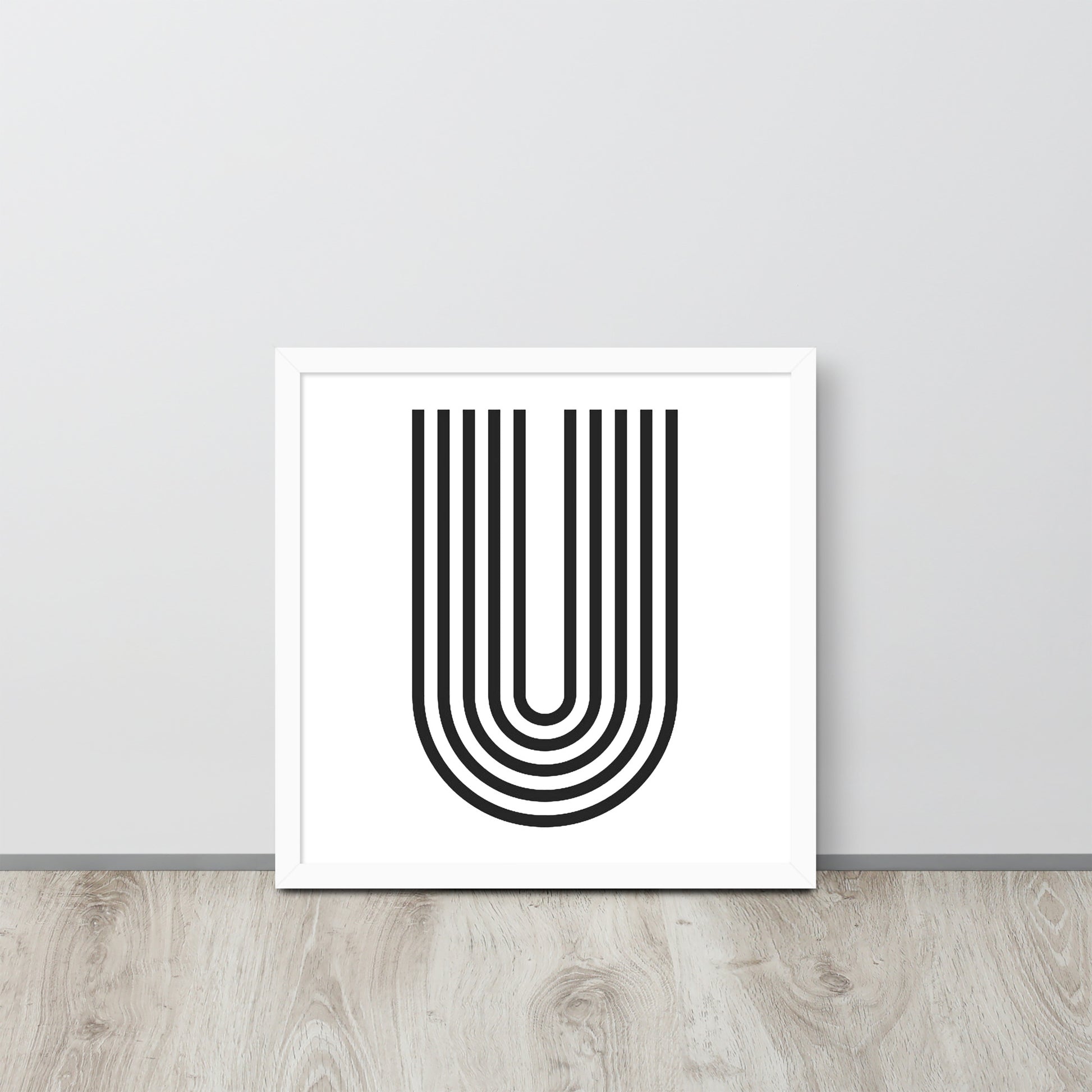 GEOMETRIC U LINES Framed poster - ASHRILEYPRINTS