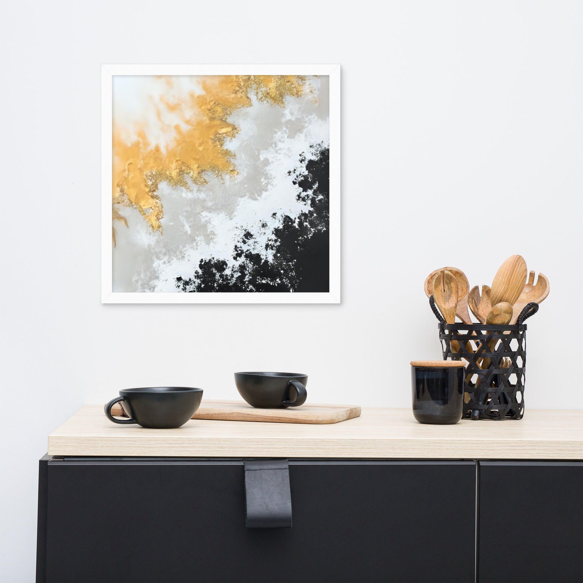ABSTRACT DUTCH POUR Framed poster - AI Generated - ASHRILEYPRINTS