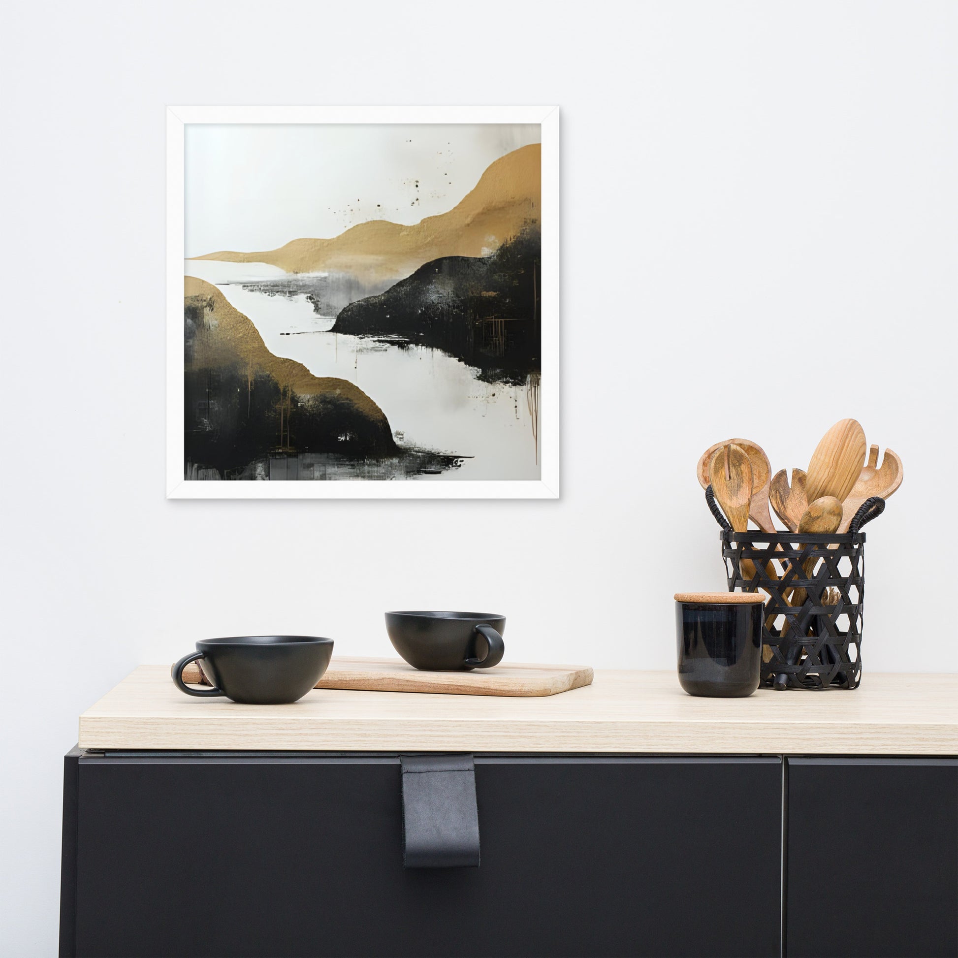 ABSTRACT RIVER Framed poster - AI Generated - ASHRILEYPRINTS